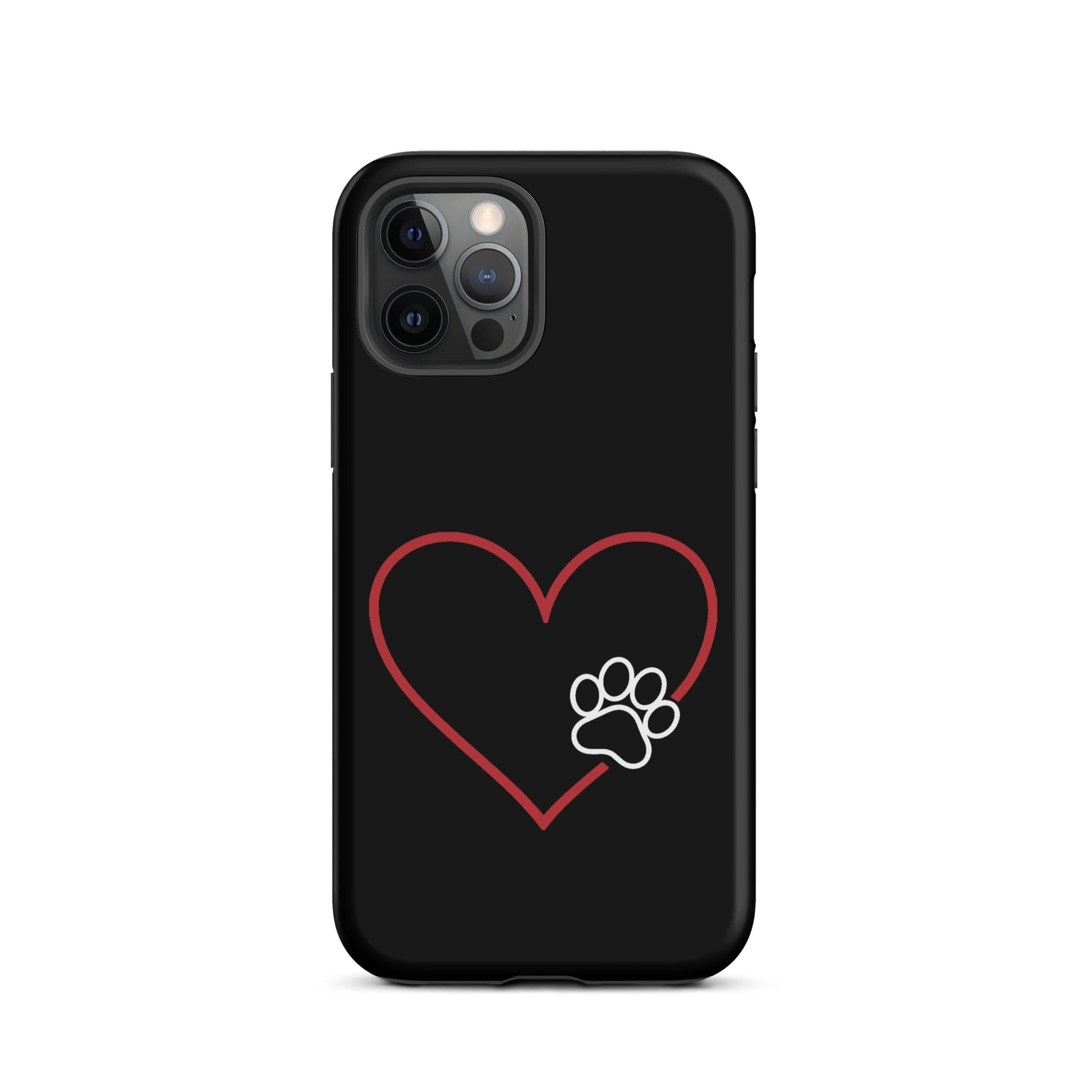 Phone Case with heart and paw print design for pet lovers, iPhone protection, symbolizing love and loyalty. Ideal for dog and cat enthusiasts.