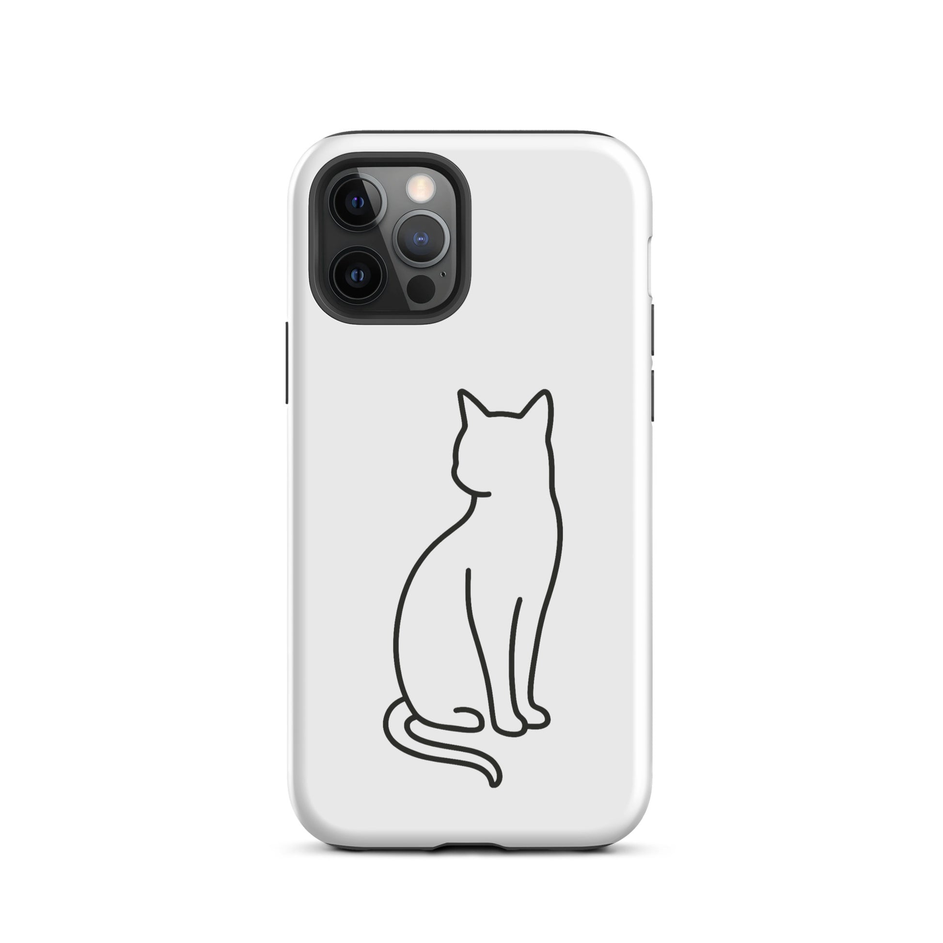 Phone Case with minimalist sitting cat design for iPhone, ideal for modern pet lovers seeking stylish and durable device protection.