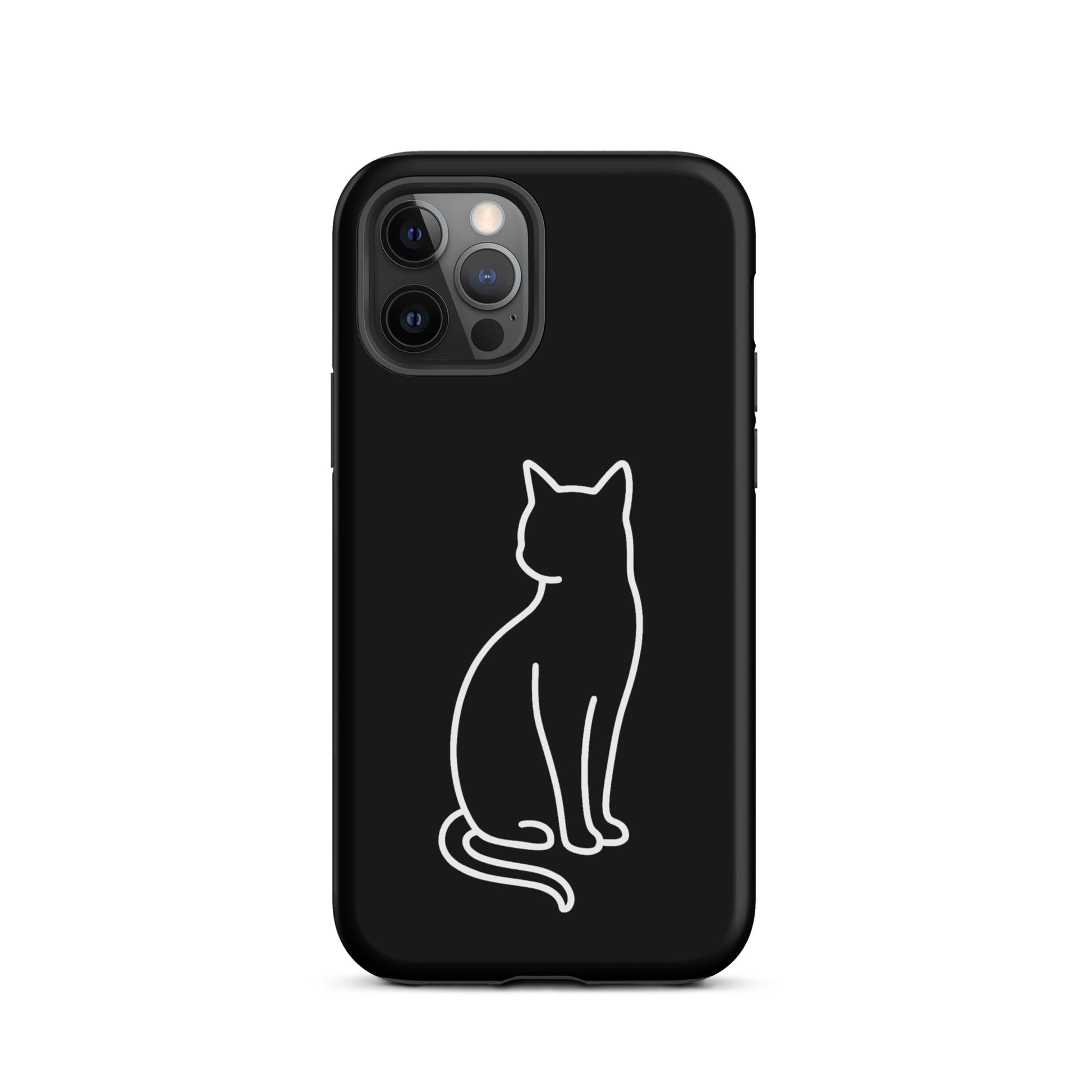 Phone Case featuring minimalist sitting cat design for modern pet lovers.