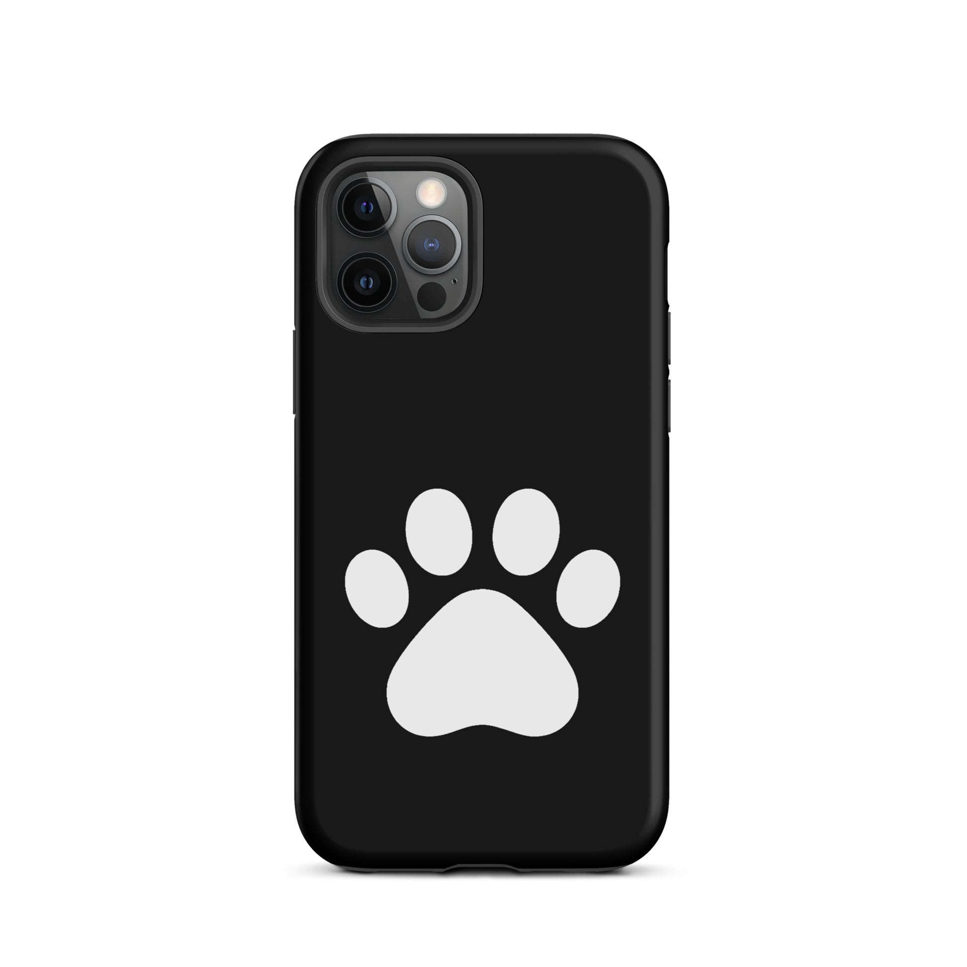 Phone Case with minimalist paw print design for pet lovers, fits iPhone, combining durability and pet-themed style.