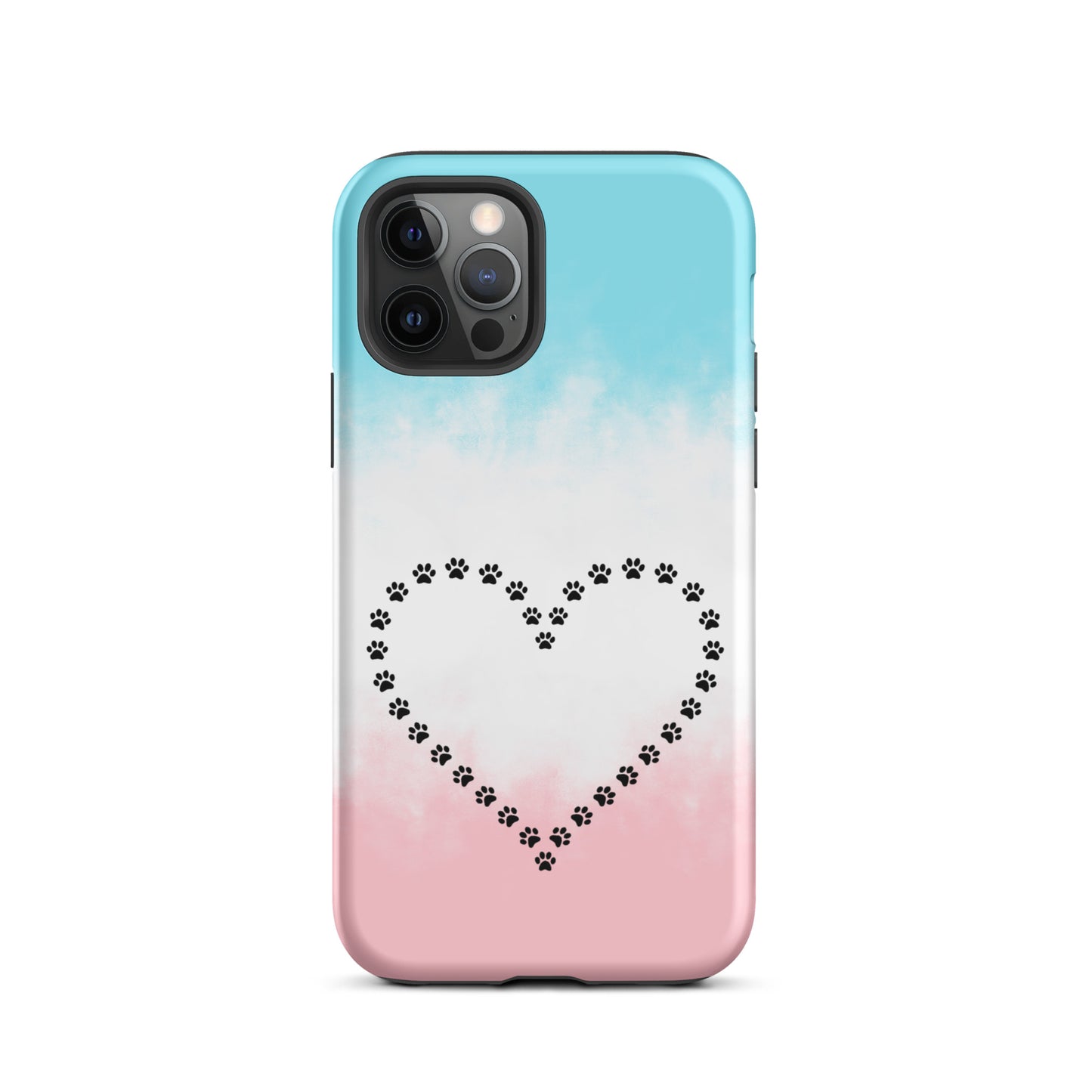 Phone Case with heart paw print design for iPhone, perfect for pet lovers, featuring charming animal-themed protection.