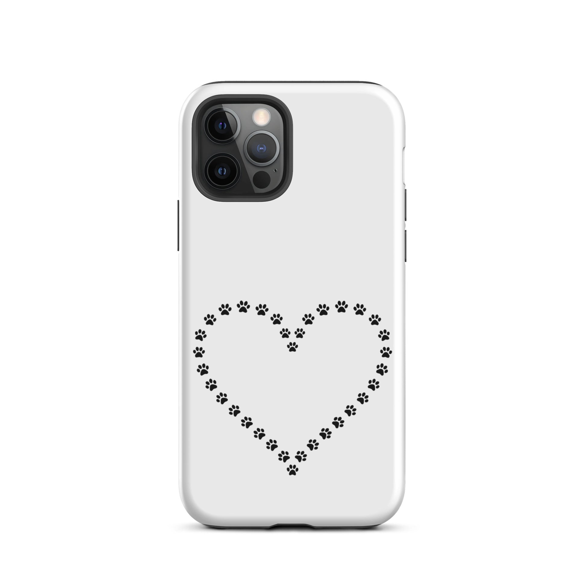 Phone Case for iPhone with cute paw print heart design, perfect for pet lovers. Protects and charms with whimsical animal pattern.