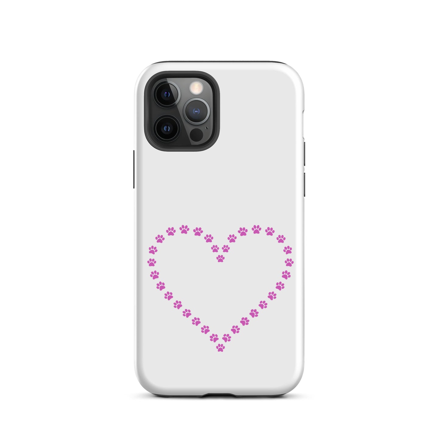 Phone Case for iPhone with cute paw print heart design, perfect for pet lovers seeking playful yet durable protection.