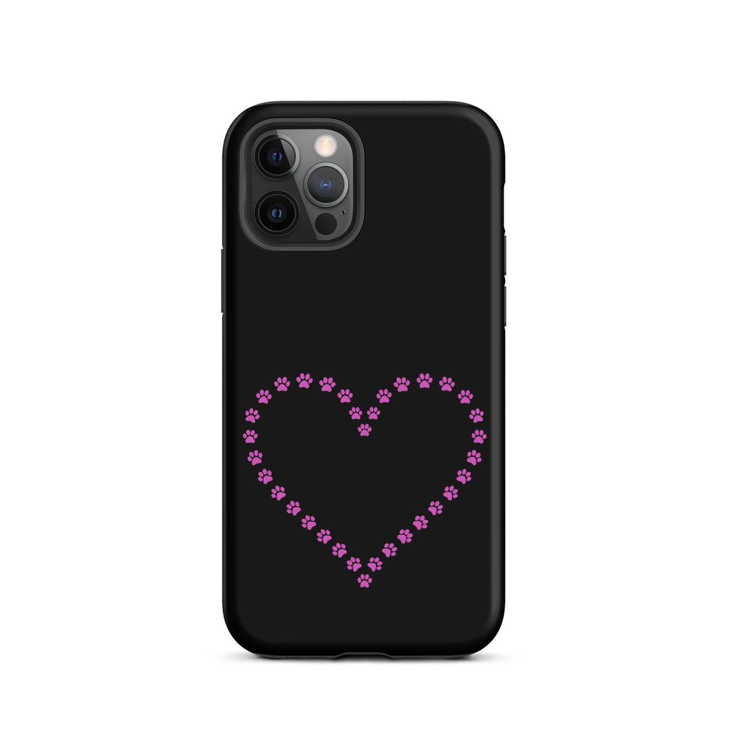 Phone Case for iPhone with cute paw print heart design for pet lovers and animal enthusiasts.