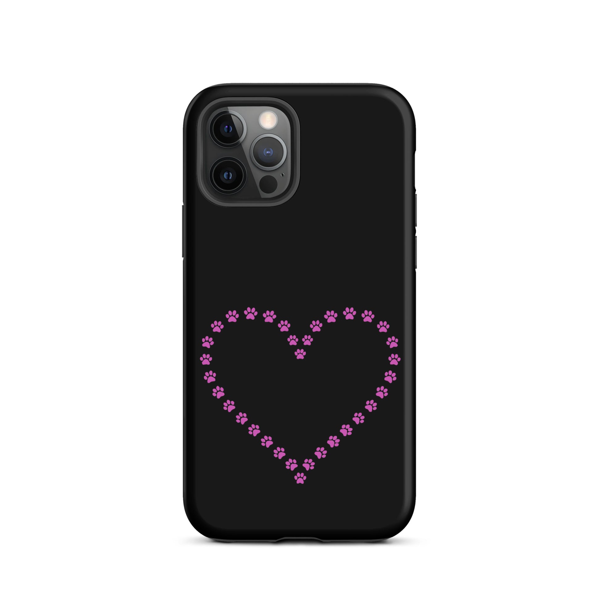 Phone Case for iPhone with cute paw print heart design for pet lovers and animal enthusiasts.