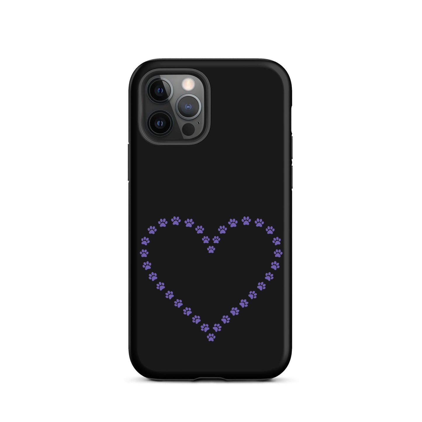 Phone Case for iPhone with cute paw print heart design for pet lovers, perfect for cat and dog owners, offers durability and charm.
