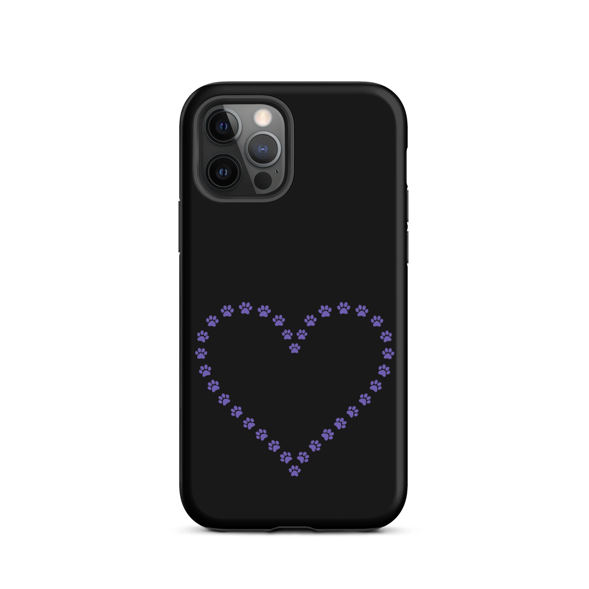 Phone Case for iPhone with cute paw print heart design for pet lovers, perfect for cat and dog owners, offers durability and charm.