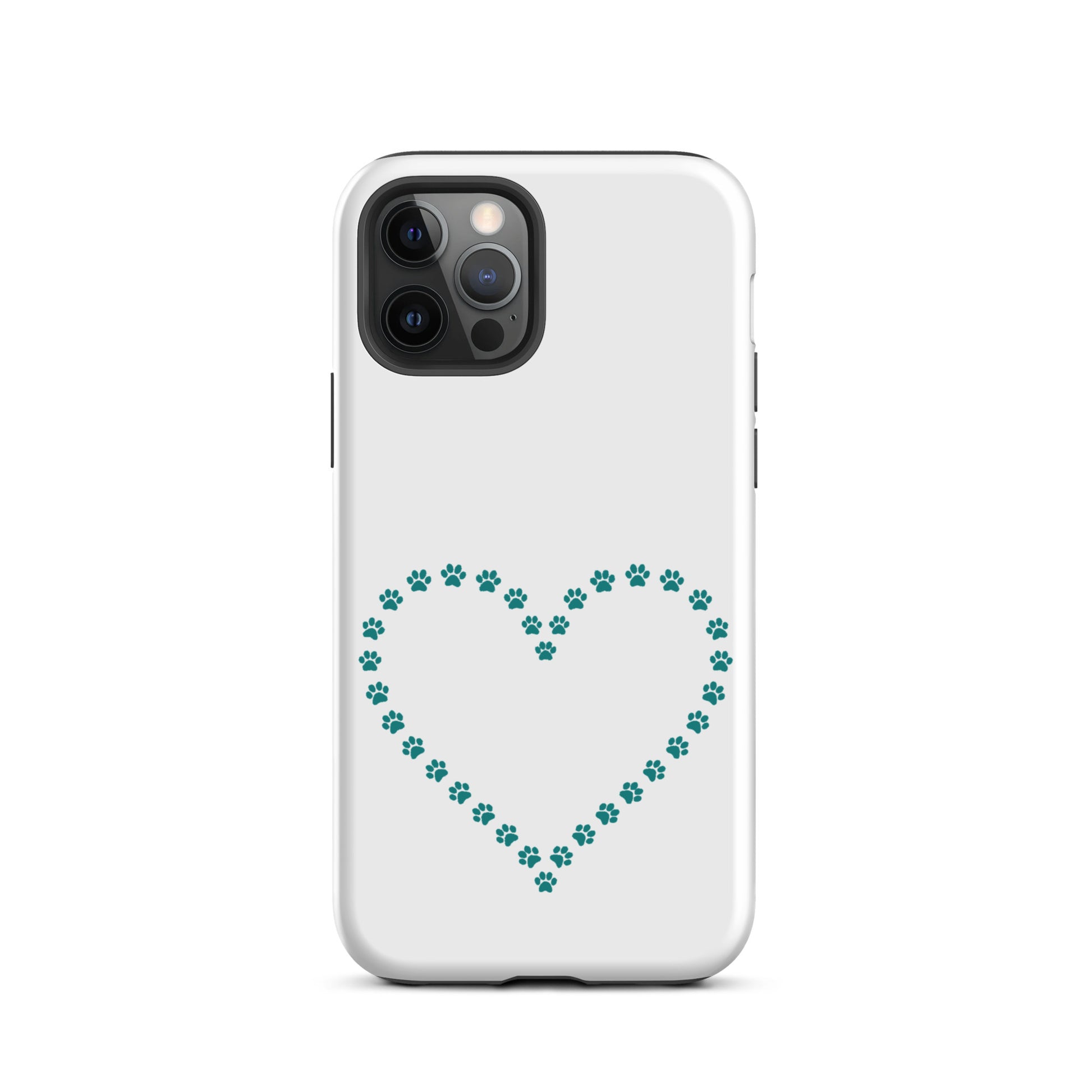 Phone Case for iPhone with cute paw print heart design, perfect for cat and dog lovers looking for playful yet protective accessories.