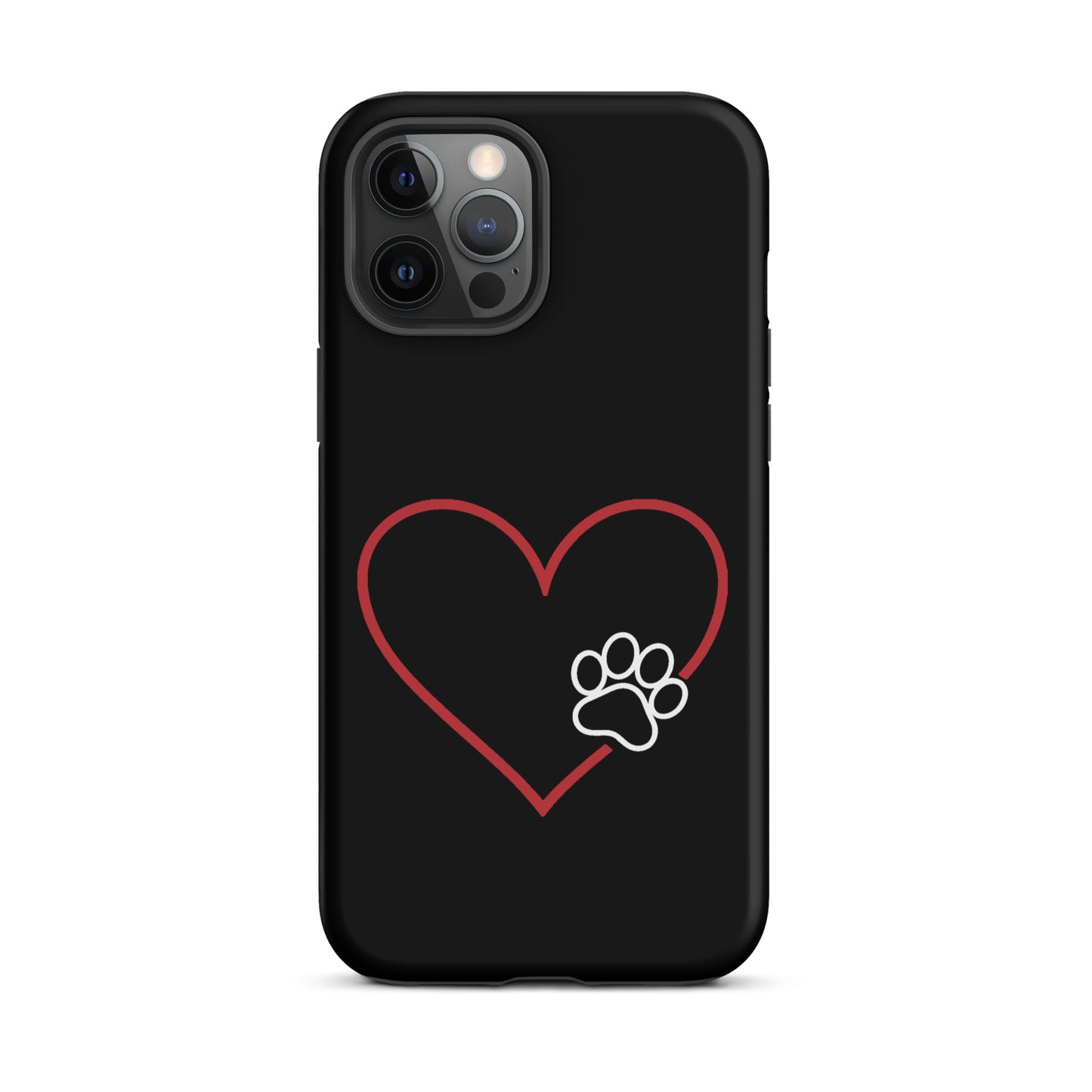 Phone Case for iPhone showing a heart and paw print design, perfect for pet lovers seeking stylish protection.