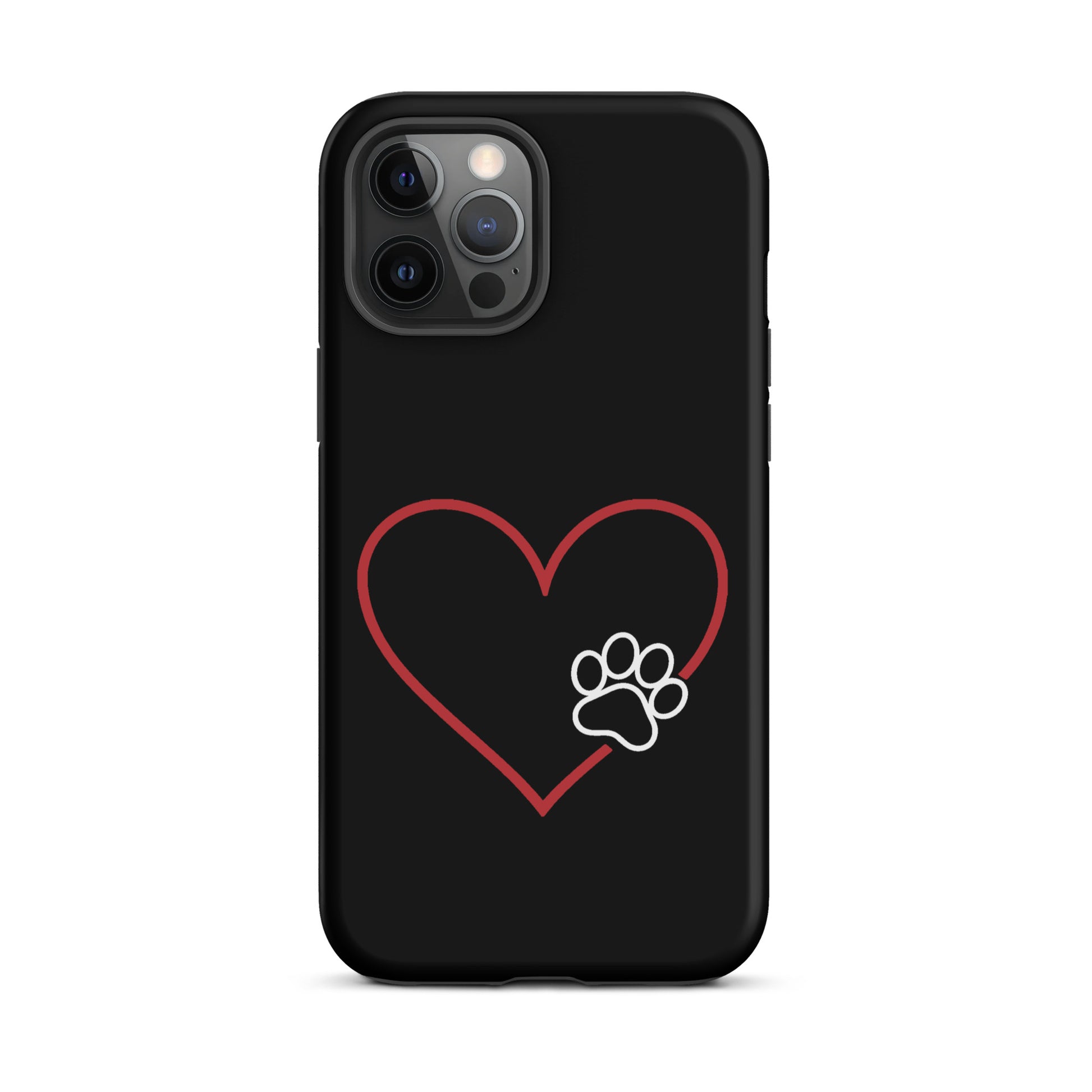 Phone Case for iPhone showing a heart and paw print design, perfect for pet lovers seeking stylish protection.