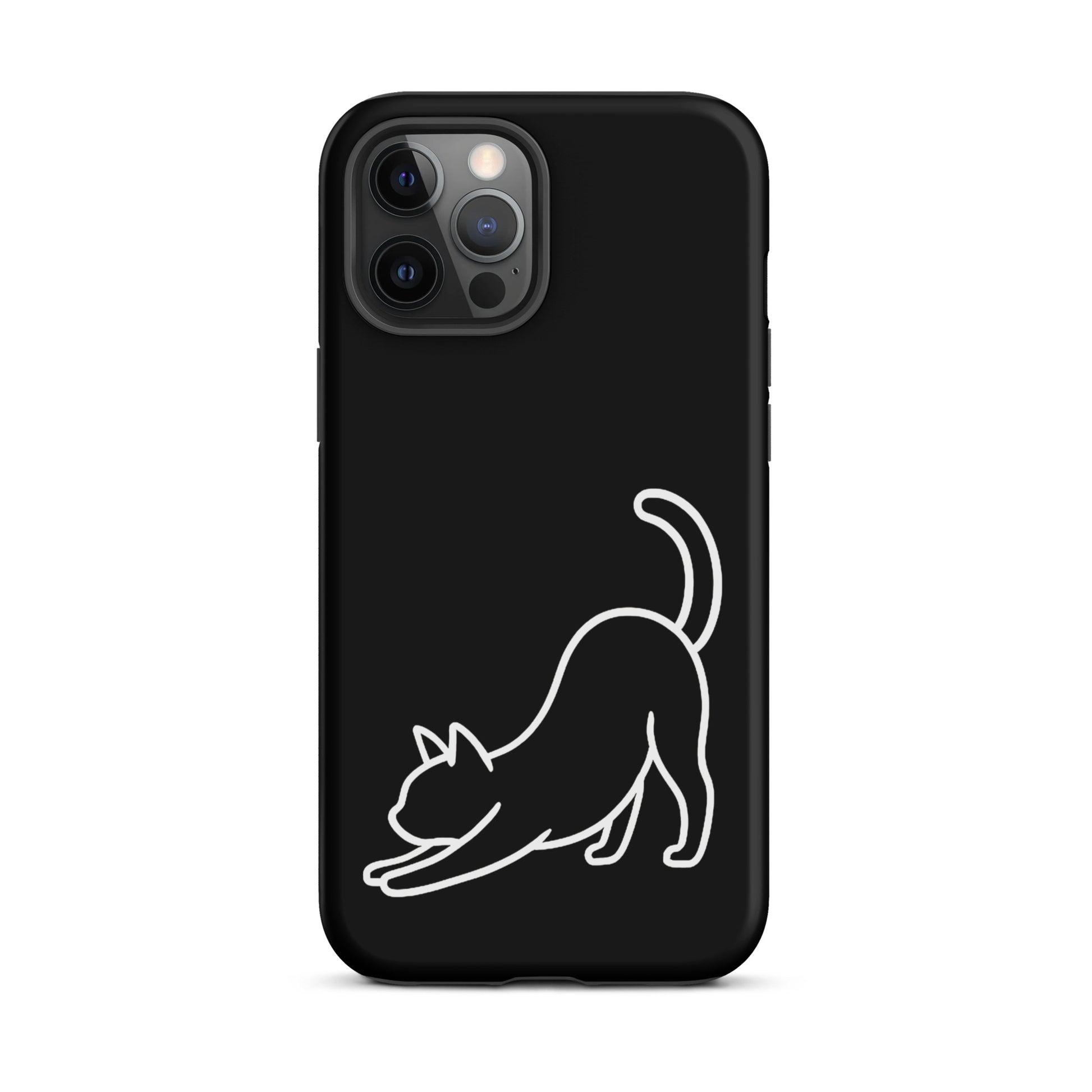Phone Case for iPhone with minimalist stretching cat design