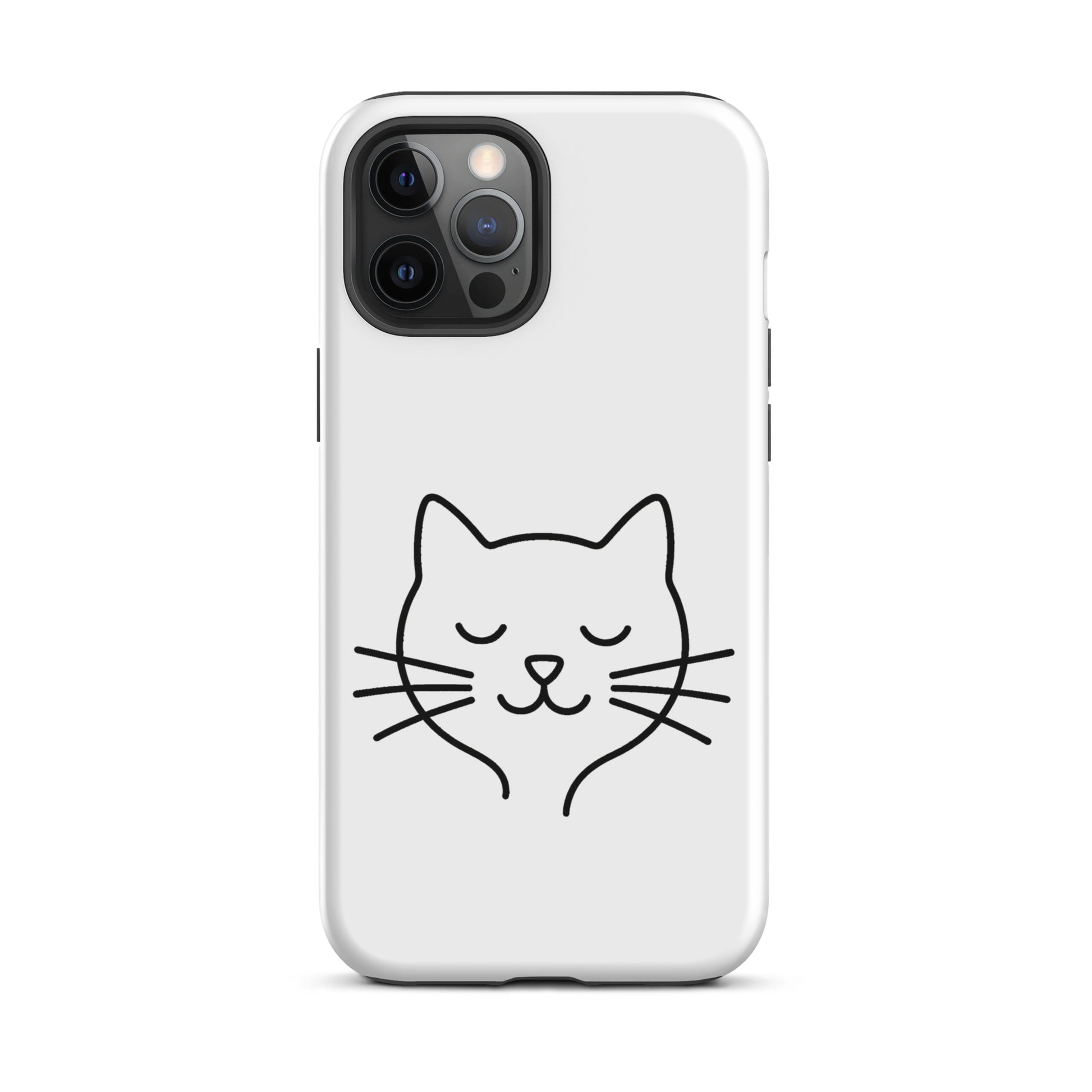 Phone Case for iPhone featuring cute minimalist cat line art design with whiskers, perfect for cat lovers' style and protection.