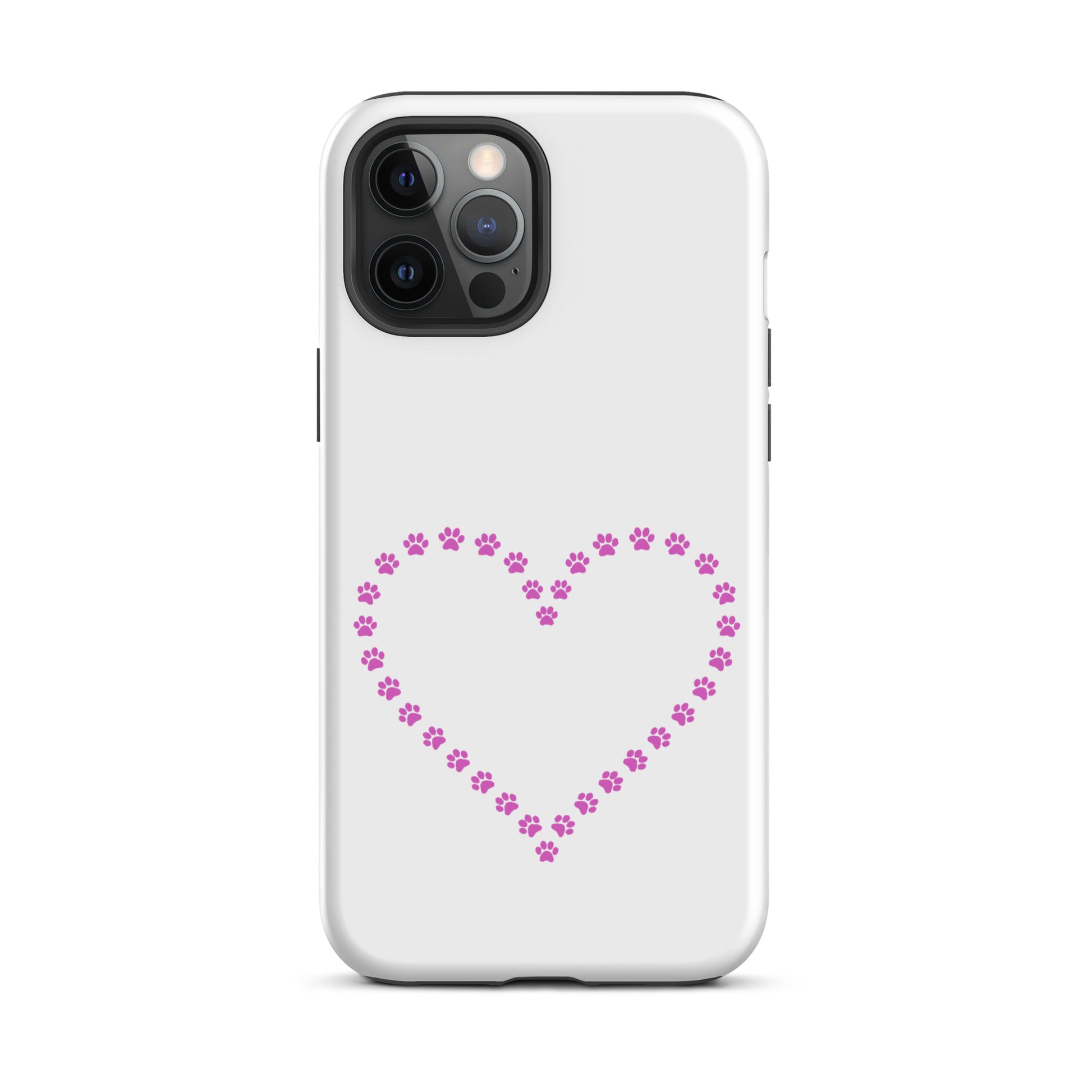 Phone Case for iPhone with cute paw print heart design, perfect for pet lovers and featuring durable protection.