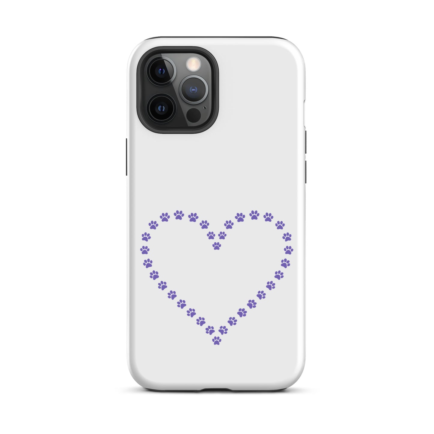 Phone Case for iPhone with cute paw print heart design for pet lovers, featuring durable protection and minimalist charm.