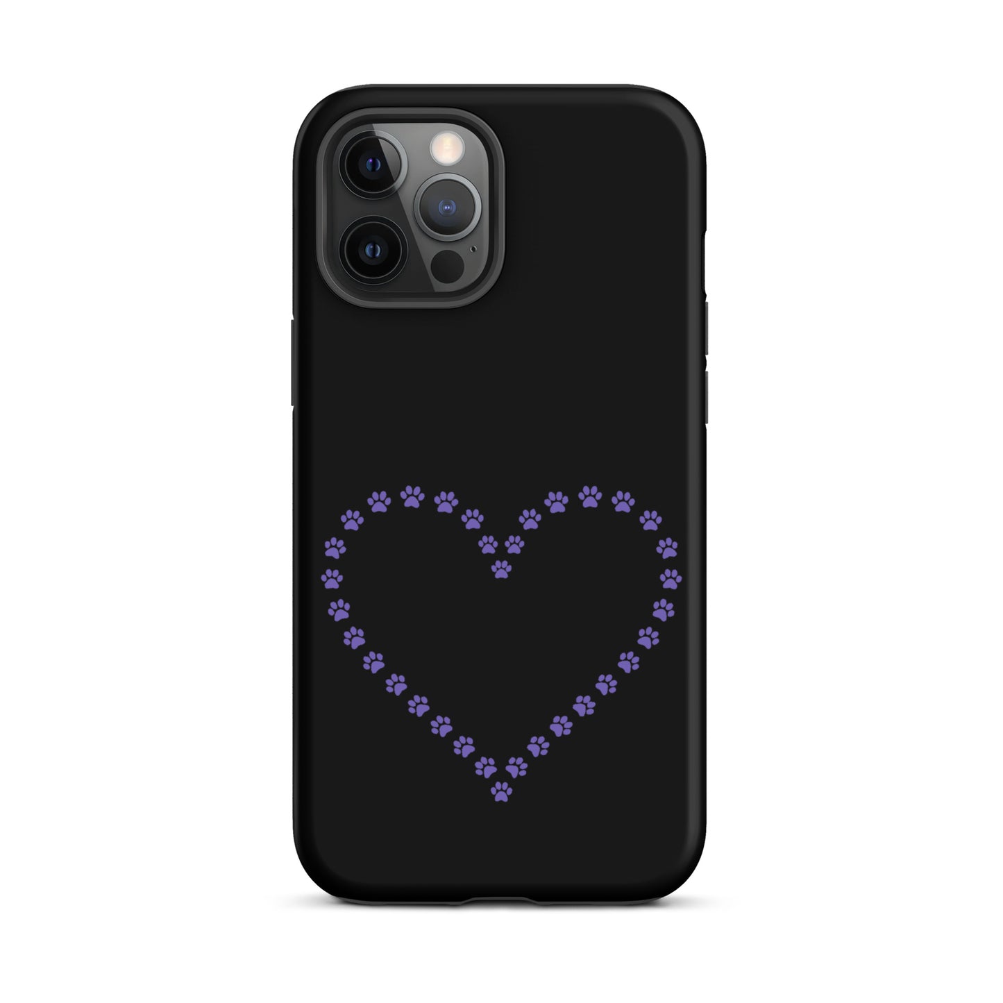 Phone Case for iPhone with cute paw print heart design for pet lovers.