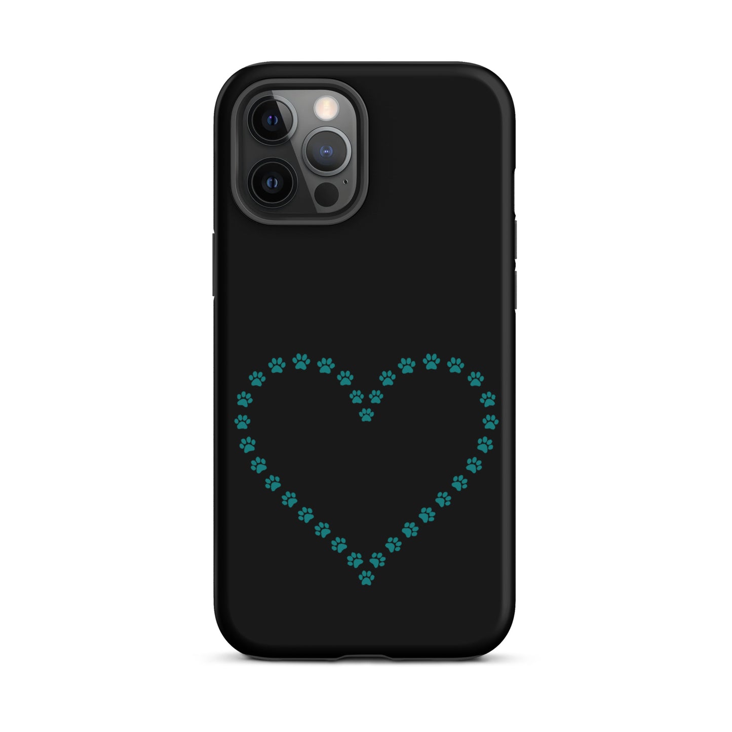 Phone Case for iPhone with cute paw print heart design, ideal for pet lovers who adore cats and dogs. Offers durability and charm.