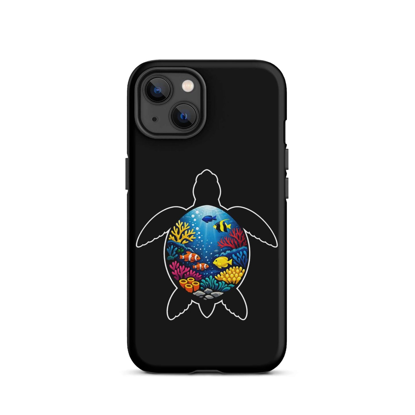 Phone Case for iPhone featuring vibrant sea turtle reef design, perfect for marine life lovers.