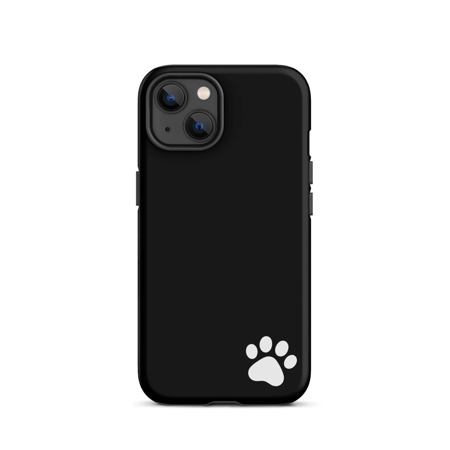 Phone Case for iPhone with black design and white paw print, minimalist and stylish tough protection