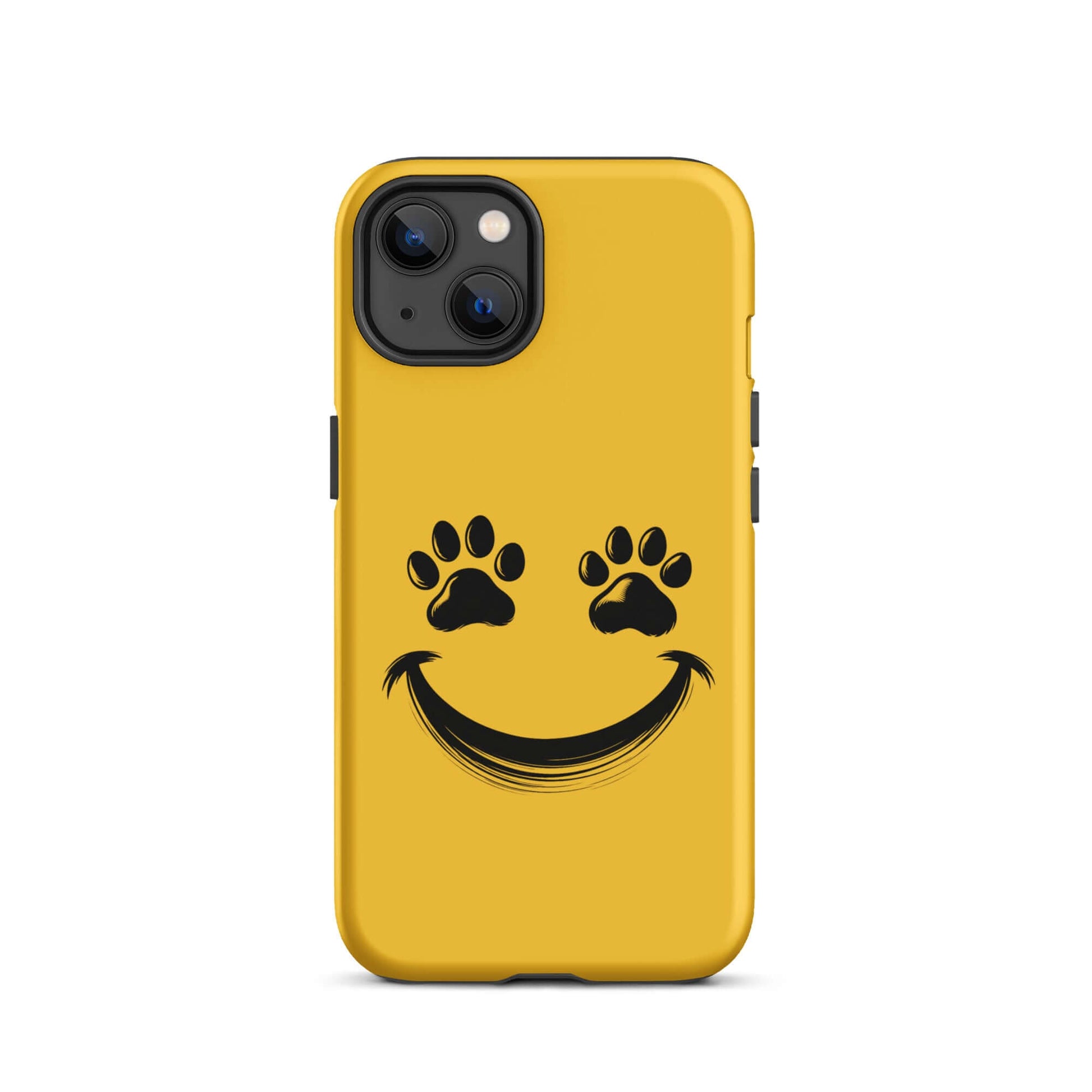 Phone Case for iPhone with smiley face and paw print eyes design for pet lovers