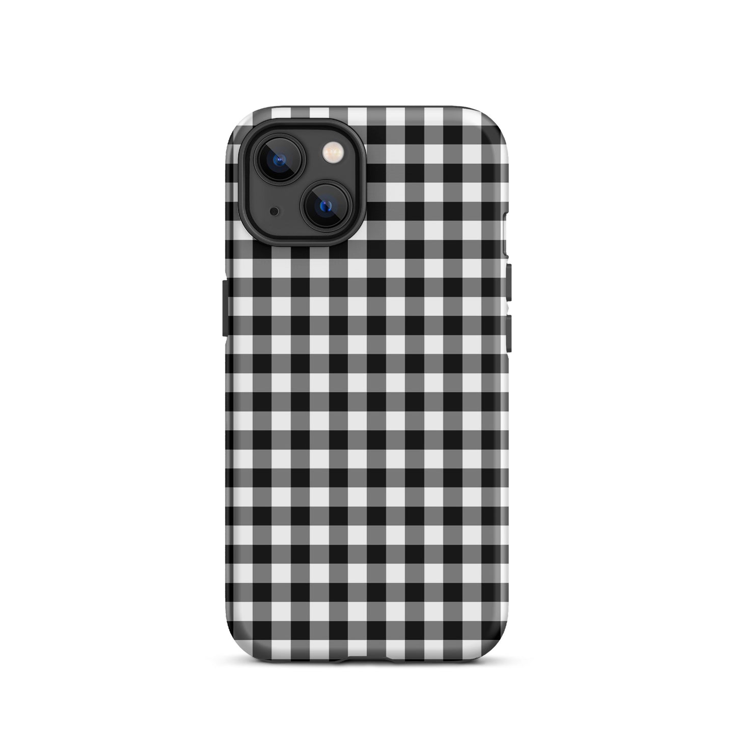 Black-and-white gingham Phone Case for iPhone, stylish and durable design.
