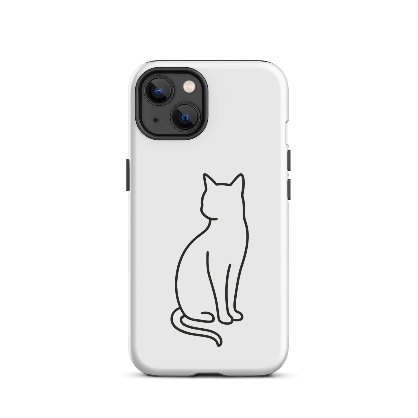 Minimalist Phone Case for iPhone with sitting cat design, perfect for modern pet lovers.