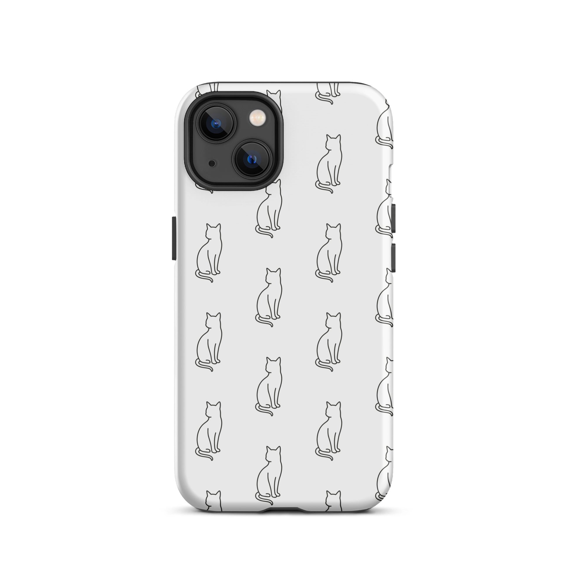 Phone Case for iPhone with minimalist sitting cat pattern, perfect for feline fans seeking stylish protection.