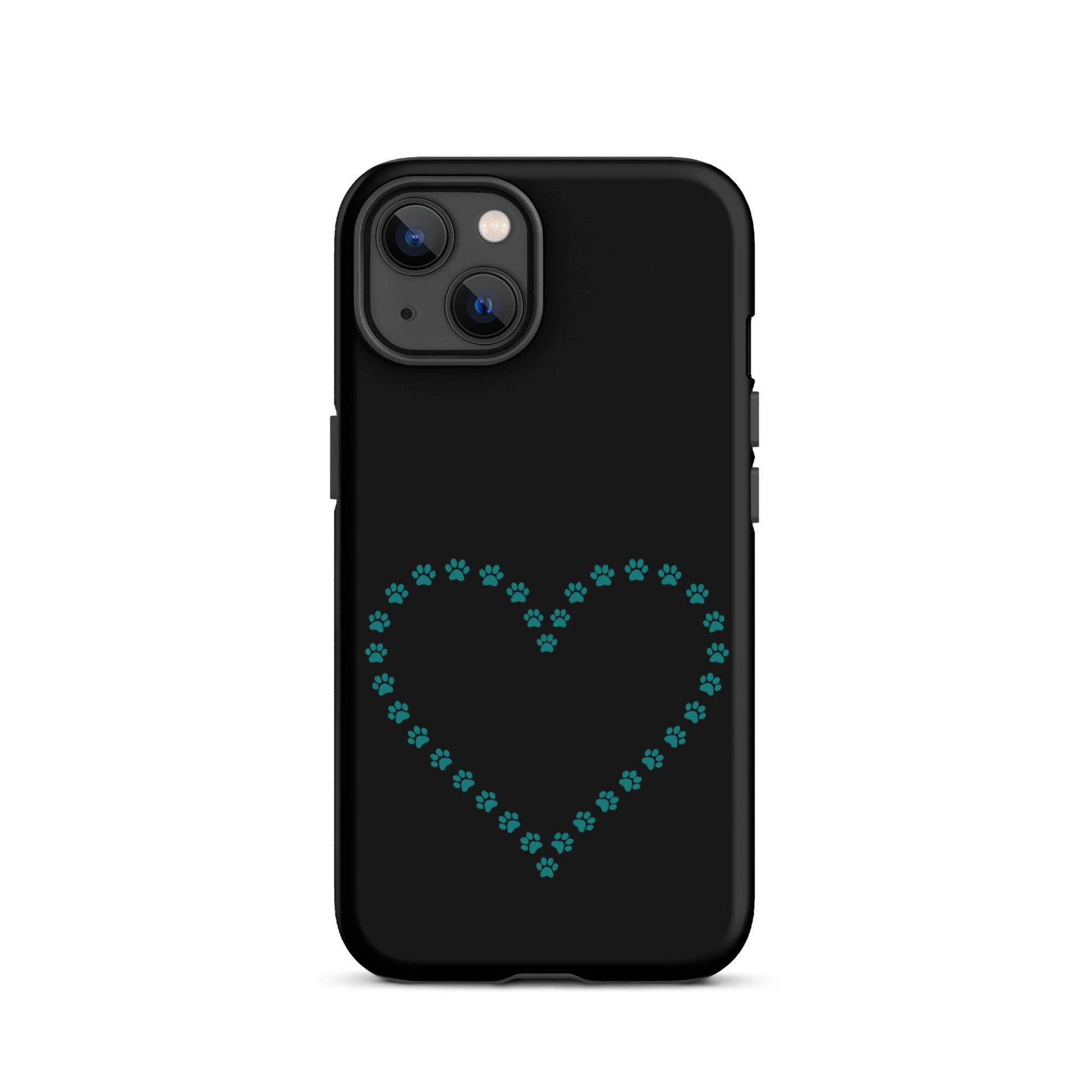 Phone Case with cute heart design made of paw prints for pet lovers. Ideal for cat and dog owners. Durable and charming protection.