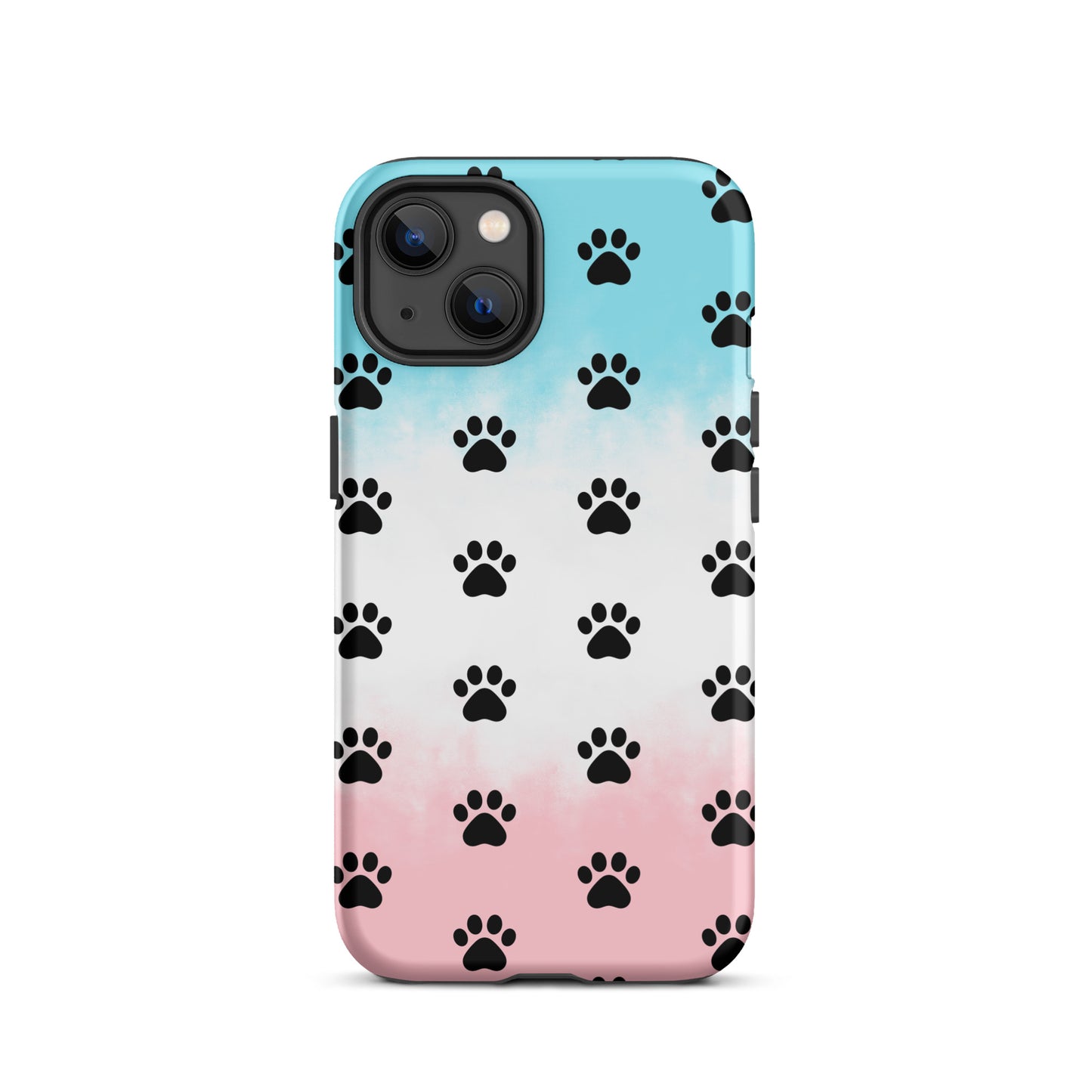 Phone Case for iPhone with paw print pattern design for pet lovers, blending style and practicality, transparent finish shows phone's color.