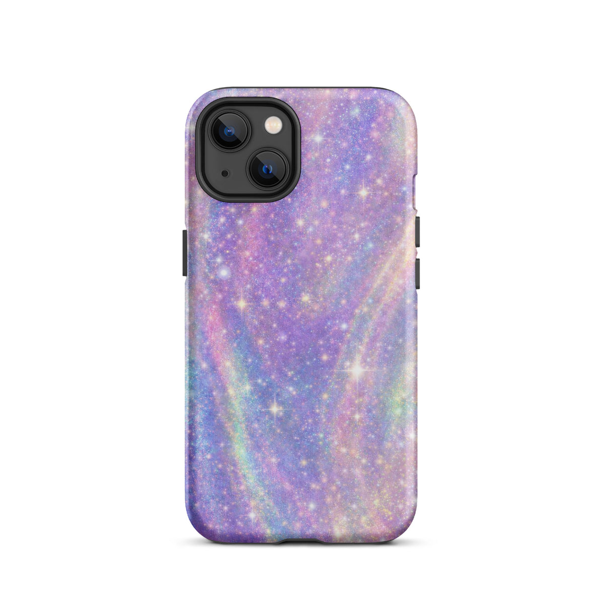 Phone Case for iPhone with Cosmic Dream Swirl design, featuring pastel purples, pinks, blues, and golden sparkles for a dreamy look.