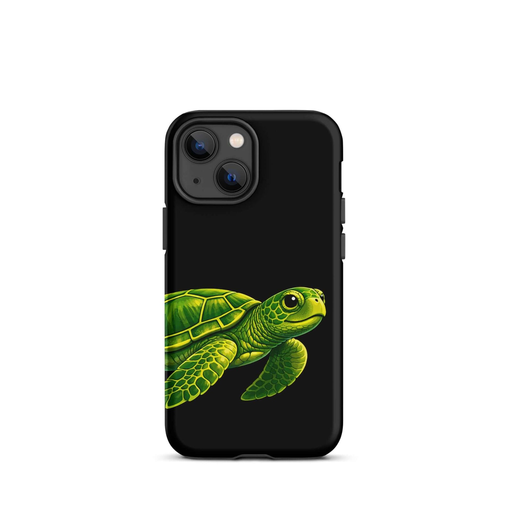 Phone Case featuring a vibrant sea turtle design on a black background for style and protection.