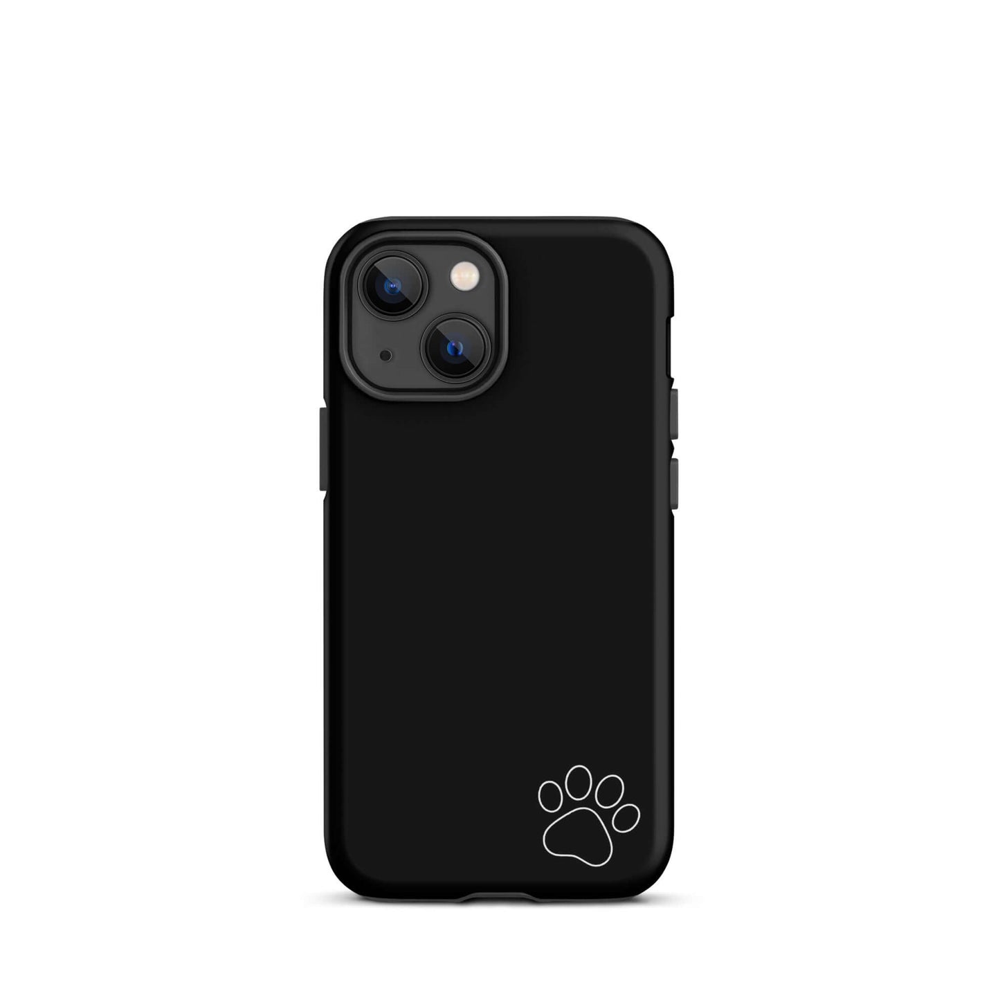 Phone Case for iPhone with paw print design, black minimalist protective case showcasing subtle style and charm for animal lovers.