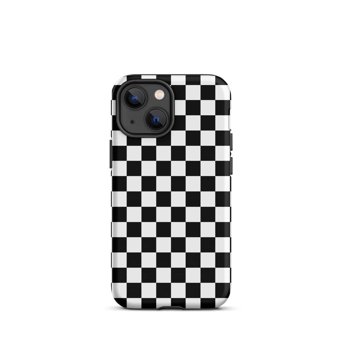 Bold checkered Phone Case for iPhone with black-and-white racing pattern for stylish protection.