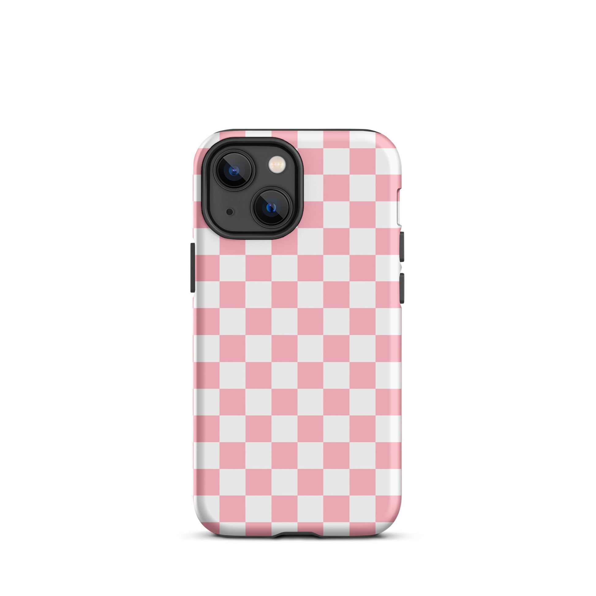 Phone Case for iPhone with playful pink and white checkered pattern, adding fun and style to your device.