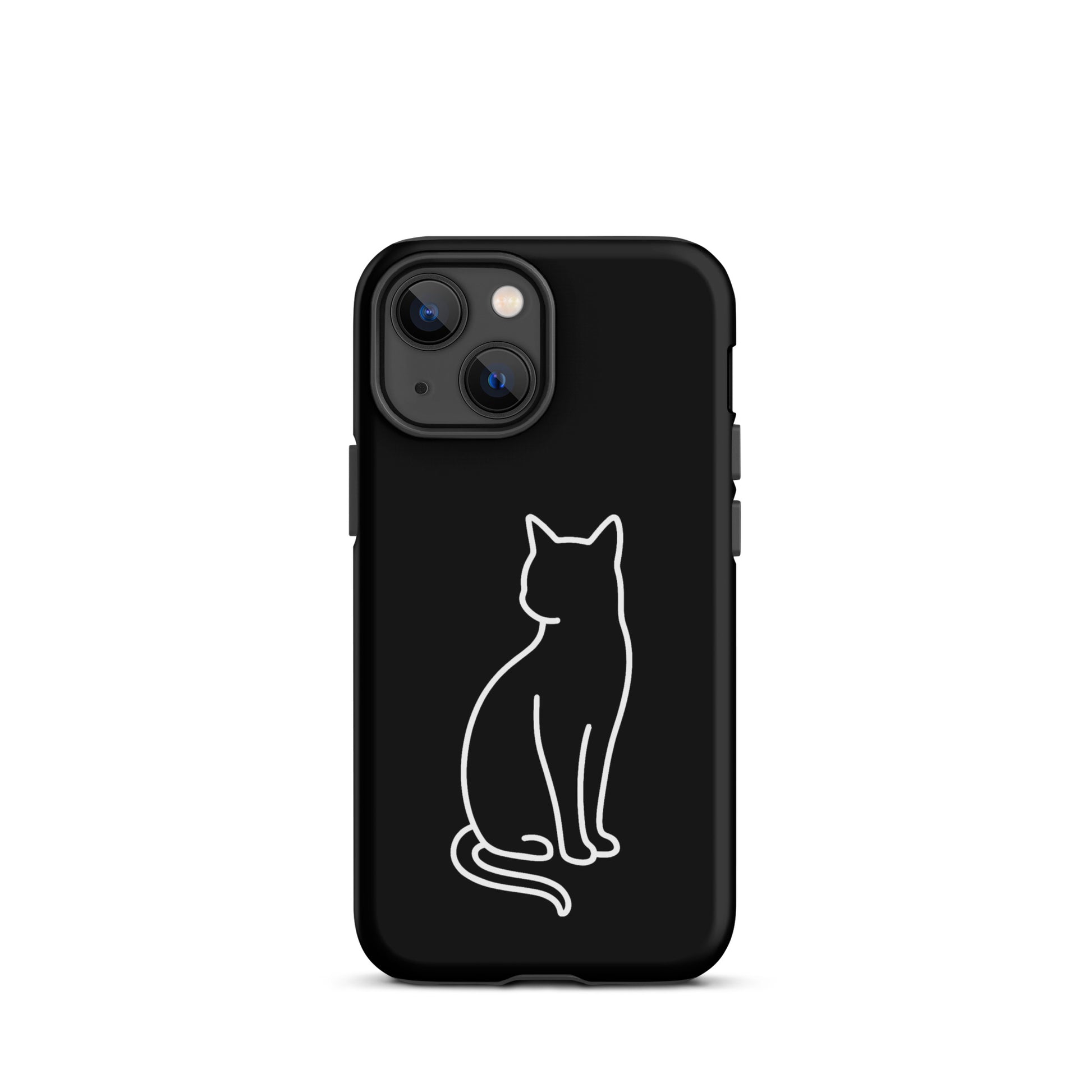 Phone Case for iPhone with minimalist sitting cat design, perfect for modern pet lovers, offering chic and durable protection.