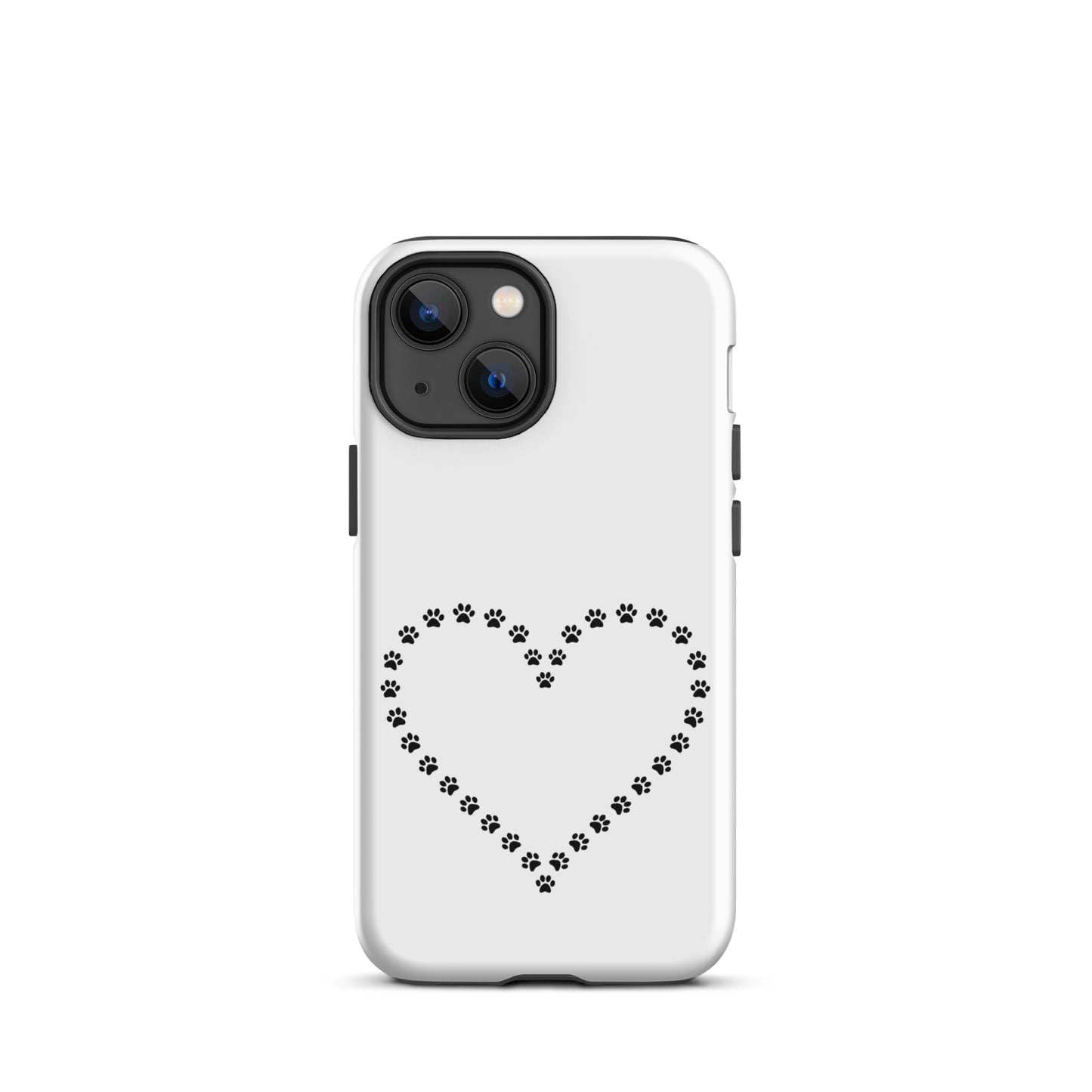Phone Case for iPhone with cute paw print heart design for pet lovers, featuring minimalist animal style for cat and dog owners.