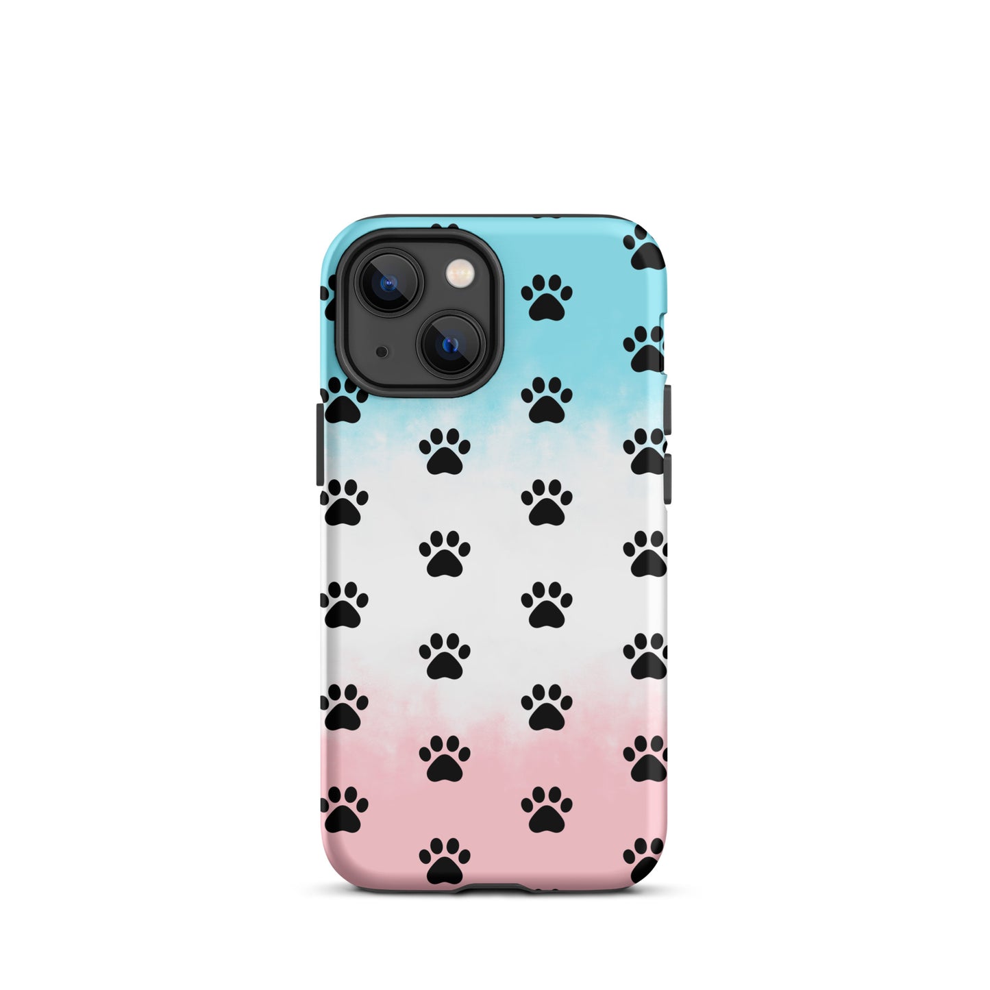 Phone Case for iPhone with paw print pattern showing a playful, minimalist design for pet lovers, transparent finish highlights phone color.