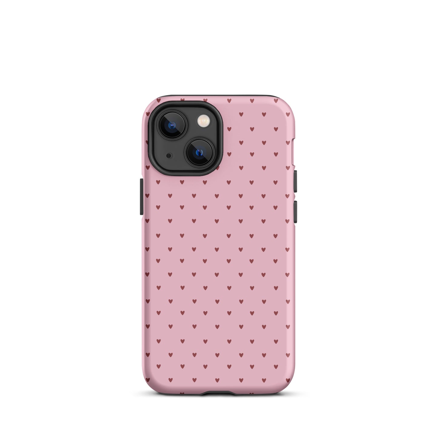 Phone Case for iPhone with heart-dot pattern, featuring small hearts on a bold background, combining cute modern style and personality.