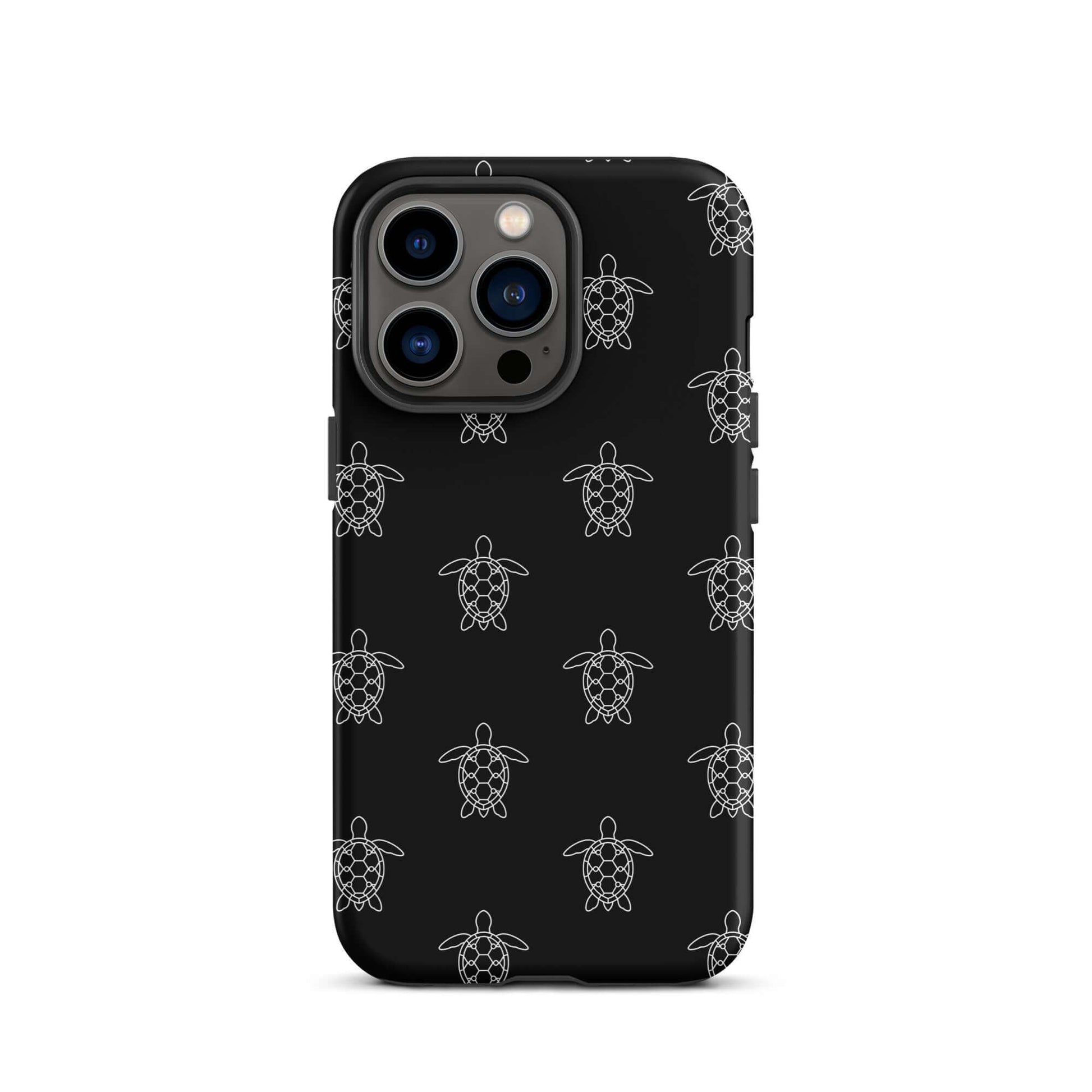 Phone Case featuring minimalist sea turtle pattern in clean vector lines and geometric design.