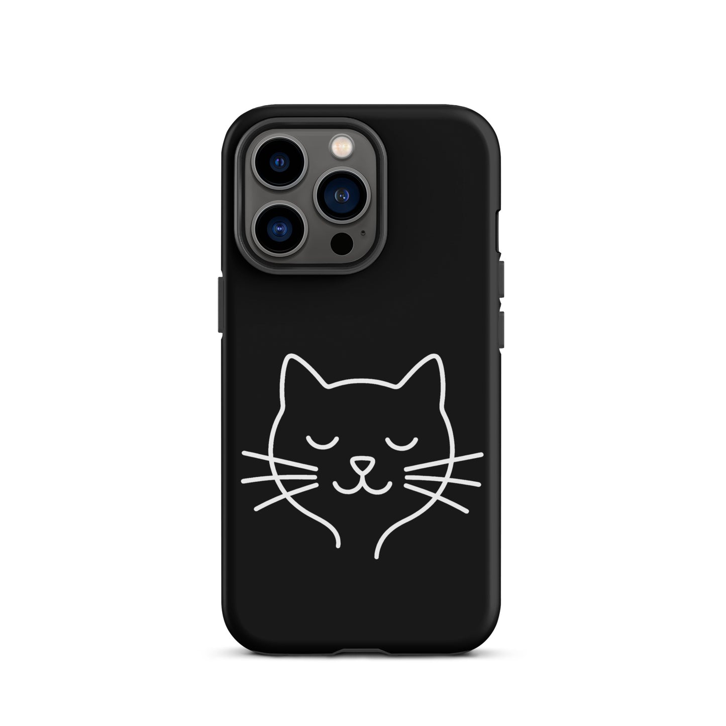 Phone Case for iPhone - Cute minimalist cat line art design in black, perfect for cat lovers seeking protection and style.