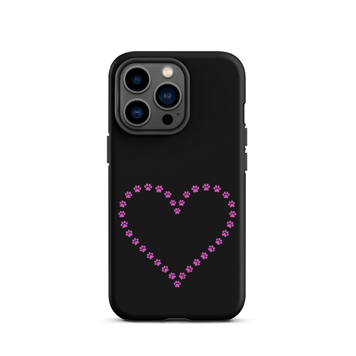 Phone Case for iPhone with cute heart design of paw prints, perfect for pet lovers seeking a mix of style and protection.