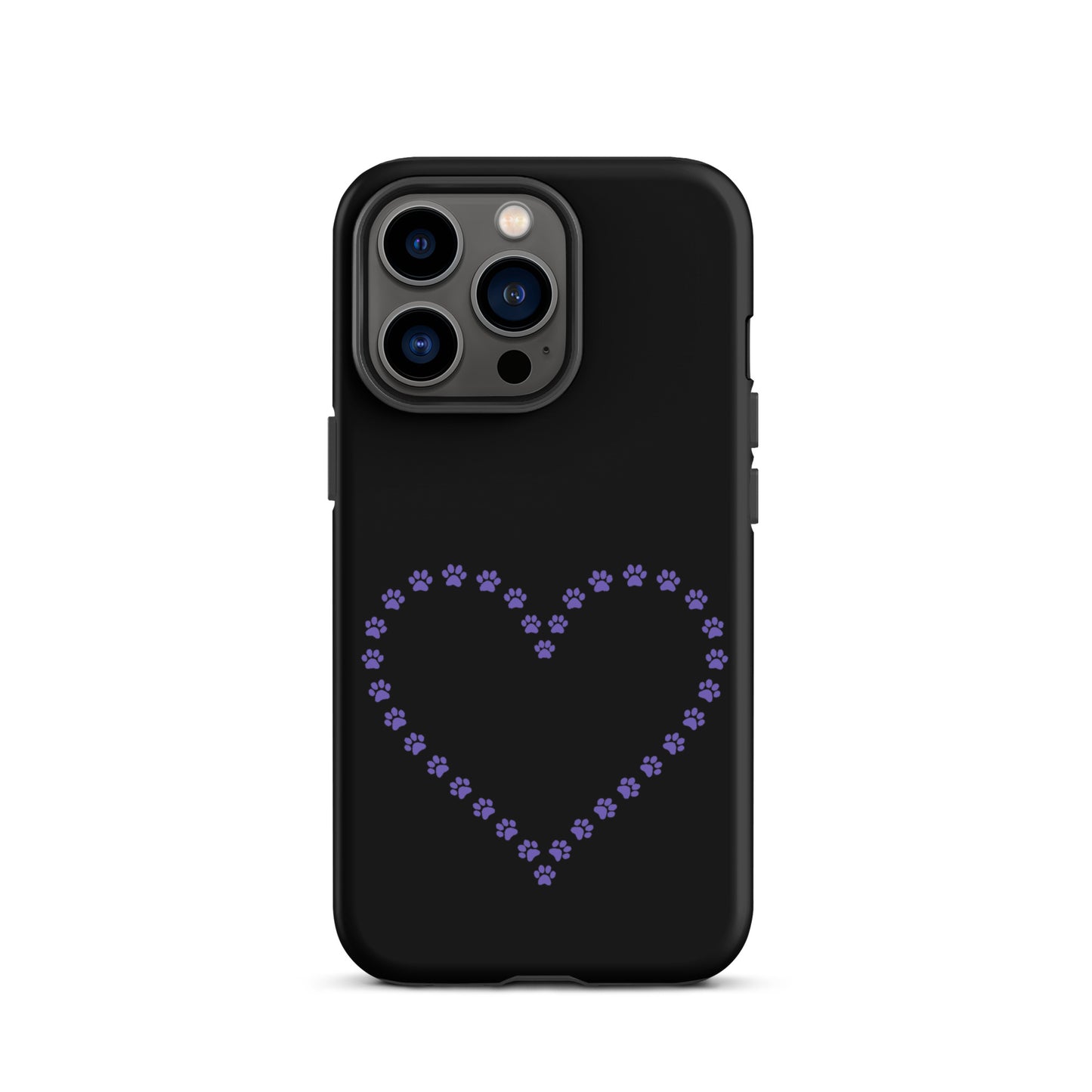Phone Case for iPhone with cute paw print heart design for pet lovers.
