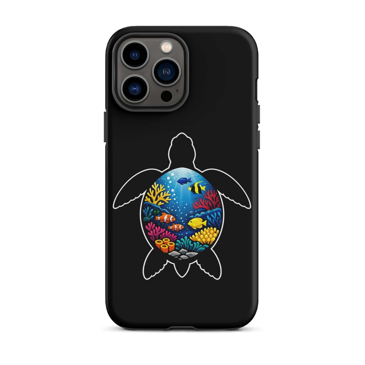 Phone Case for iPhone featuring vibrant sea turtle and coral reef design