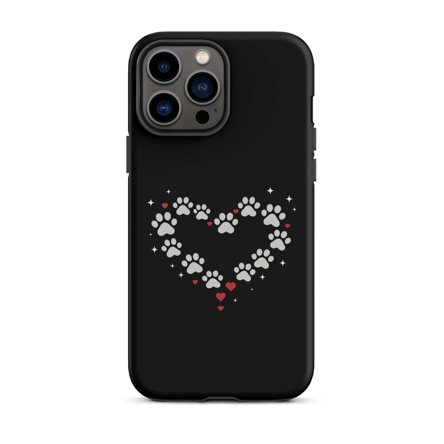 Phone Case for iPhone featuring a paw-print heart design, perfect for stylish pet lovers.