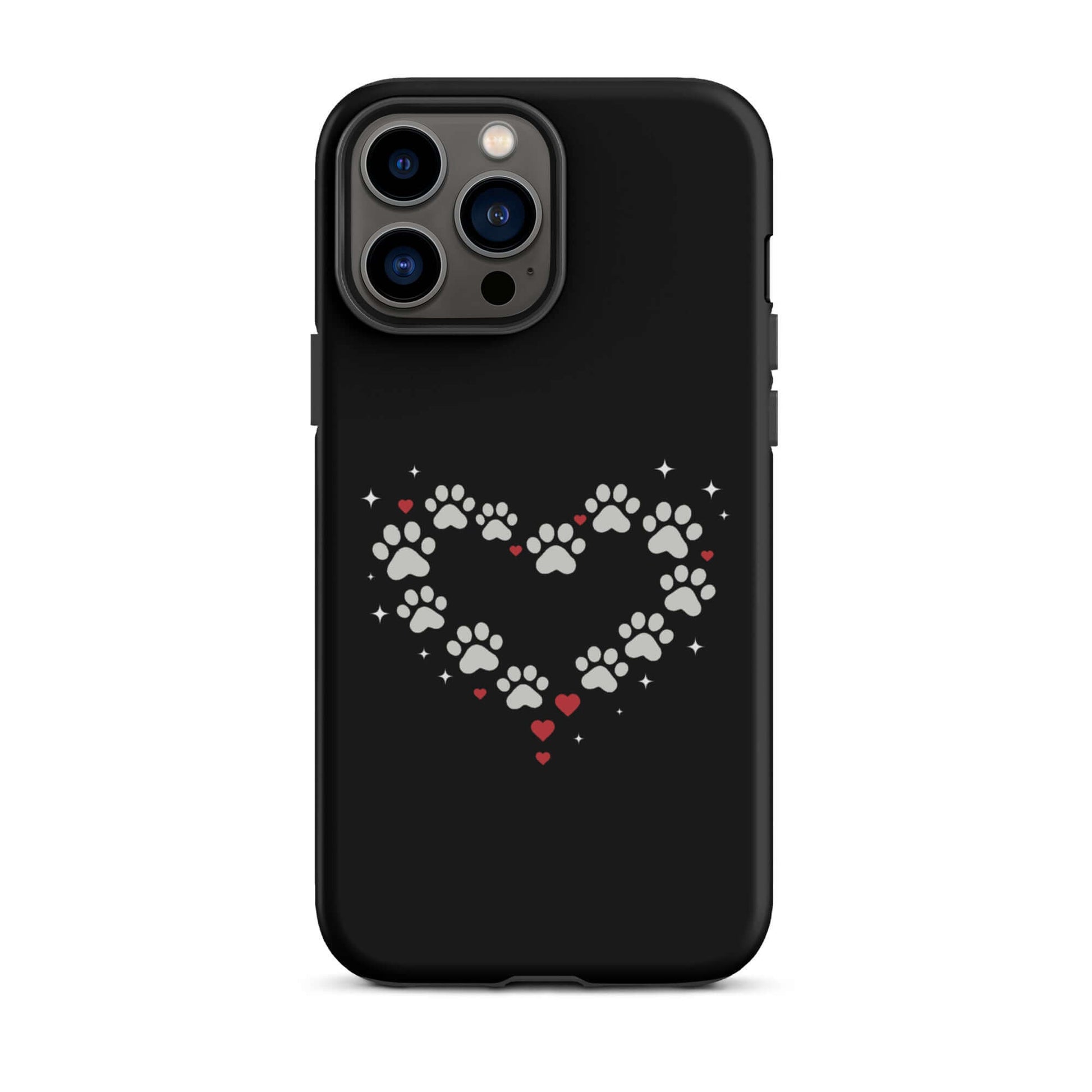 Phone Case for iPhone featuring a paw-print heart design, perfect for stylish pet lovers.