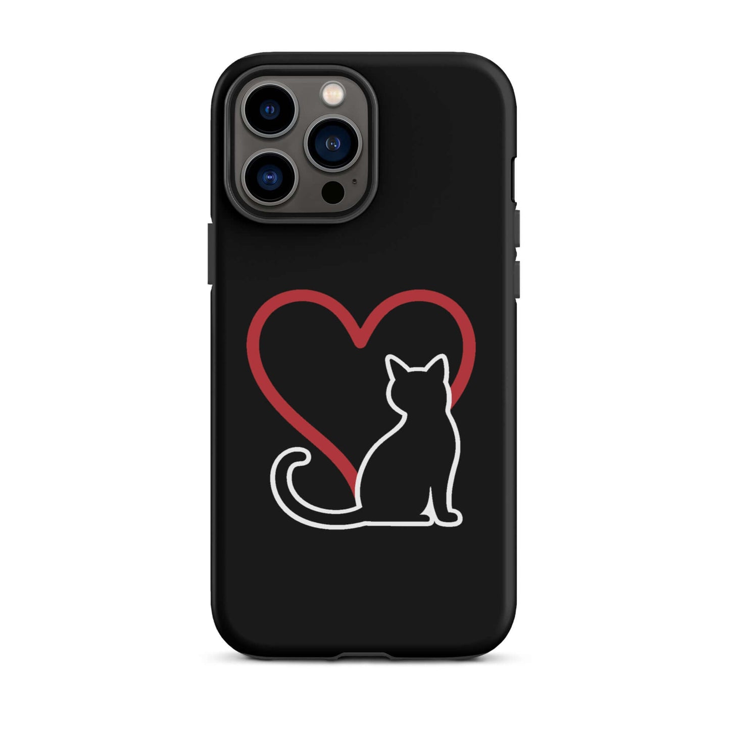 Phone Case featuring a minimalist cat design and heart for passionate cat lovers.