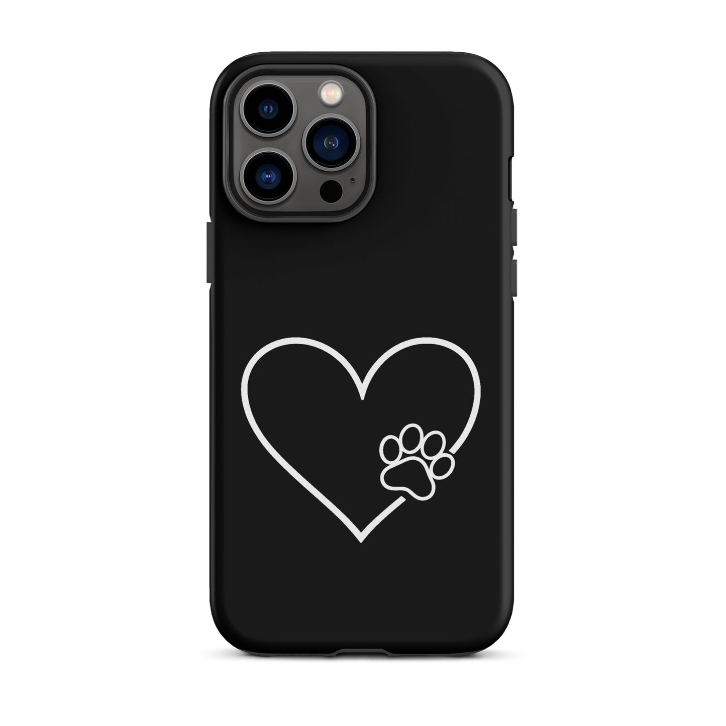 Phone Case for iPhone with heart and paw print design, perfect for pet lovers seeking stylish protection.