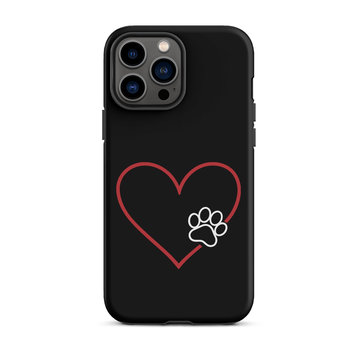 Phone Case for iPhone with heart and paw print design for pet lovers.