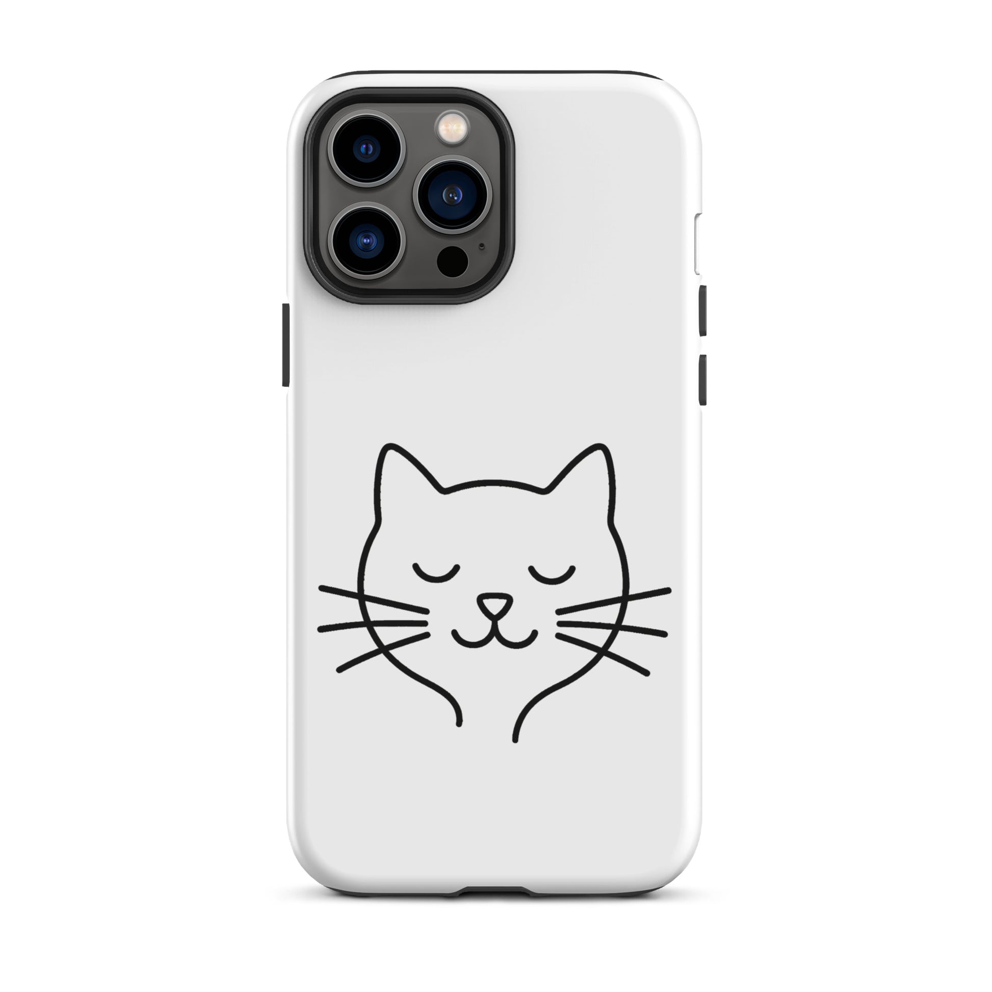 Phone Case for iPhone with cute minimalist cat line art design, perfect for cat lovers seeking style and protection.