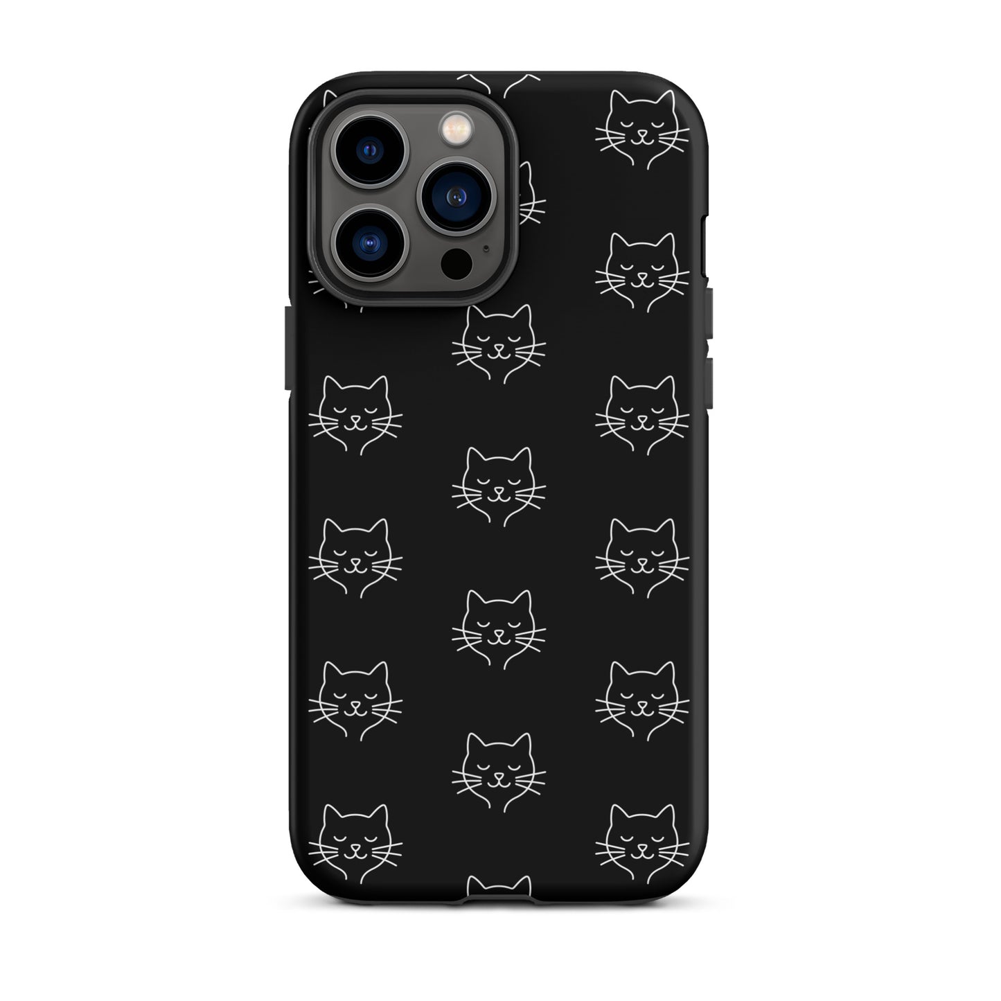 Phone Case for iPhone with cute minimalist cat pattern design, offering stylish protection and chic look for cat enthusiasts.