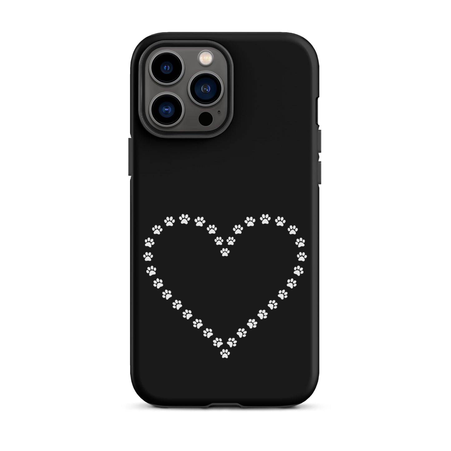 Phone Case with cute paw print heart design for iPhone, perfect for pet lovers, featuring playful charm and durability.